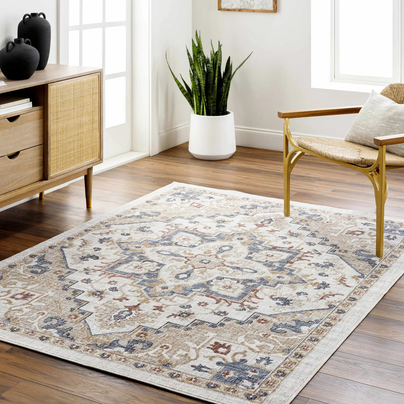 Lewa Cream Outdoor Area Rug - Clearance by Boutique Rugs