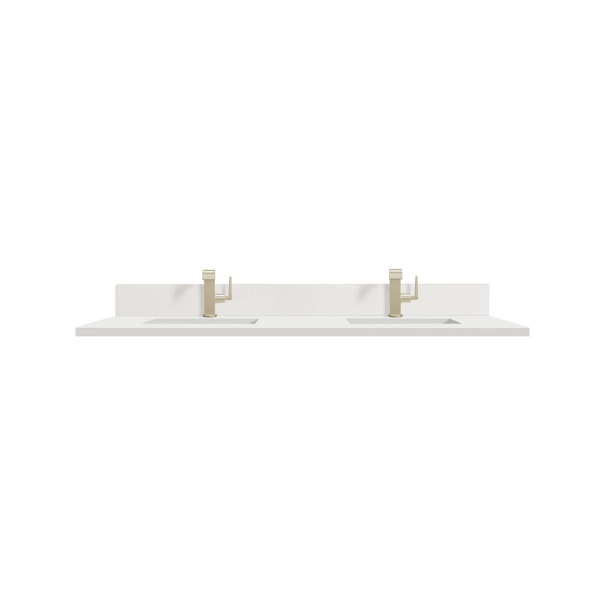 James Martin 60" Double Vanity Top with White Zeus (Single Hole, with Backsplash) countertop
