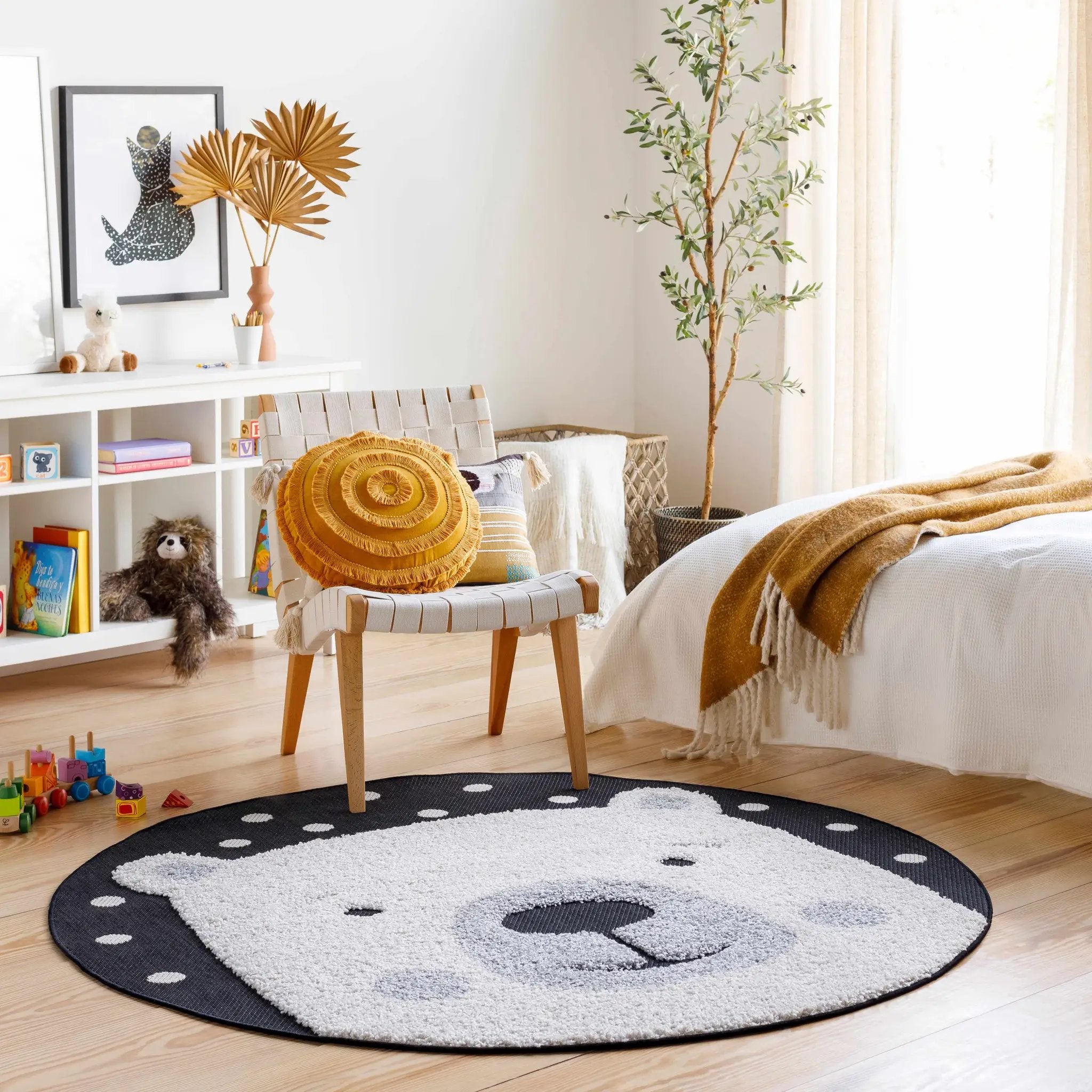 Kids Bear Animal Print Nursery Outdoor Area Rug - Clearance by Boutique Rugs