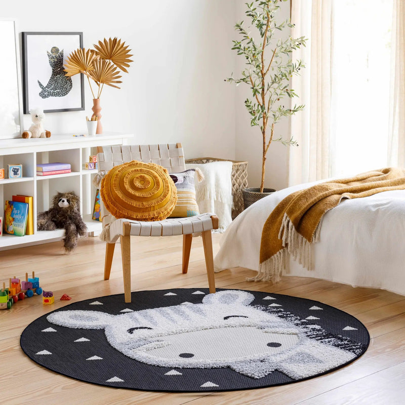 Kids Giraffe Bowtie Animal Print Nursery Outdoor Area Rug - Clearance by Boutique Rugs