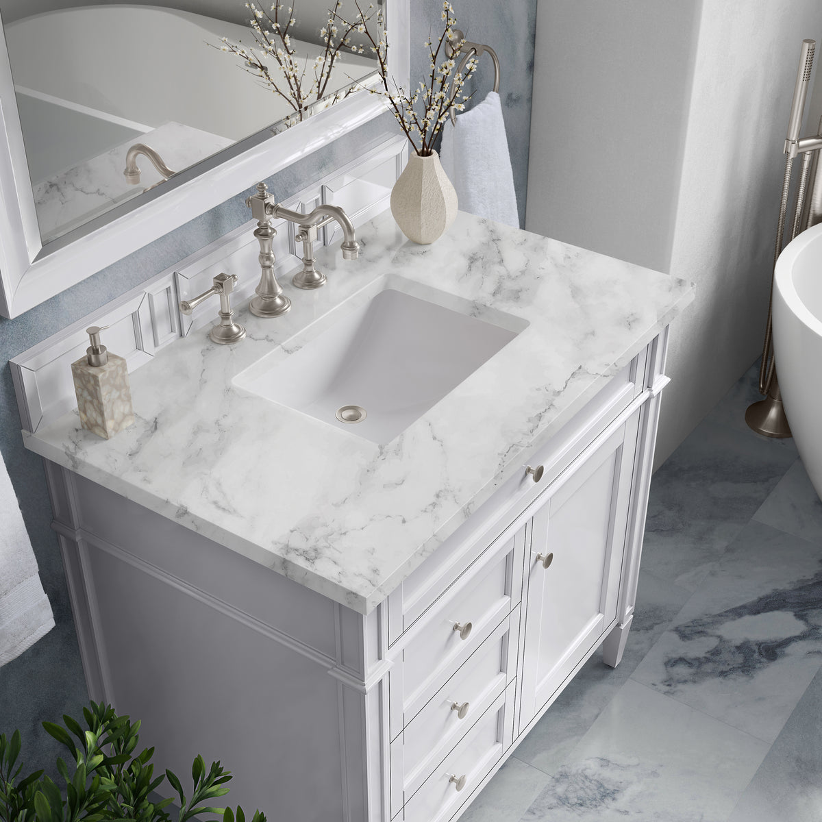 James Martin Brittany 36" Single Bathroom Vanity, Bright White, view 33