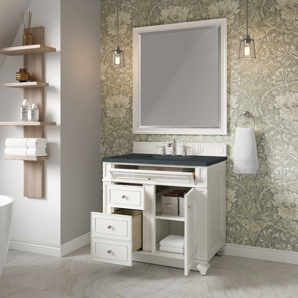 James Martin Bristol 36" Single Bathroom Vanity, Bright White, view 27