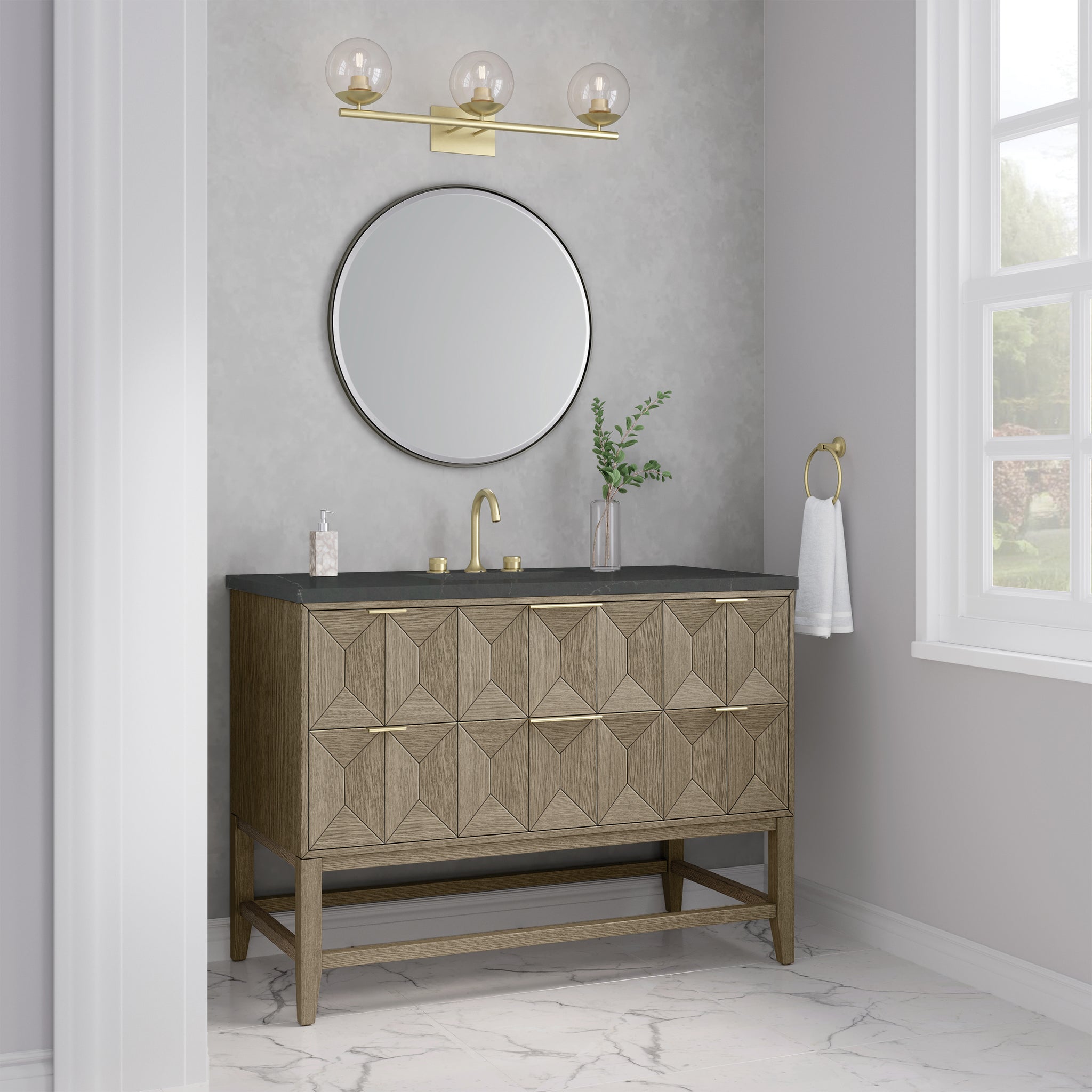 James Martin Emmeline 48" Single Bathroom Vanity, Pebble Oak by James Martin