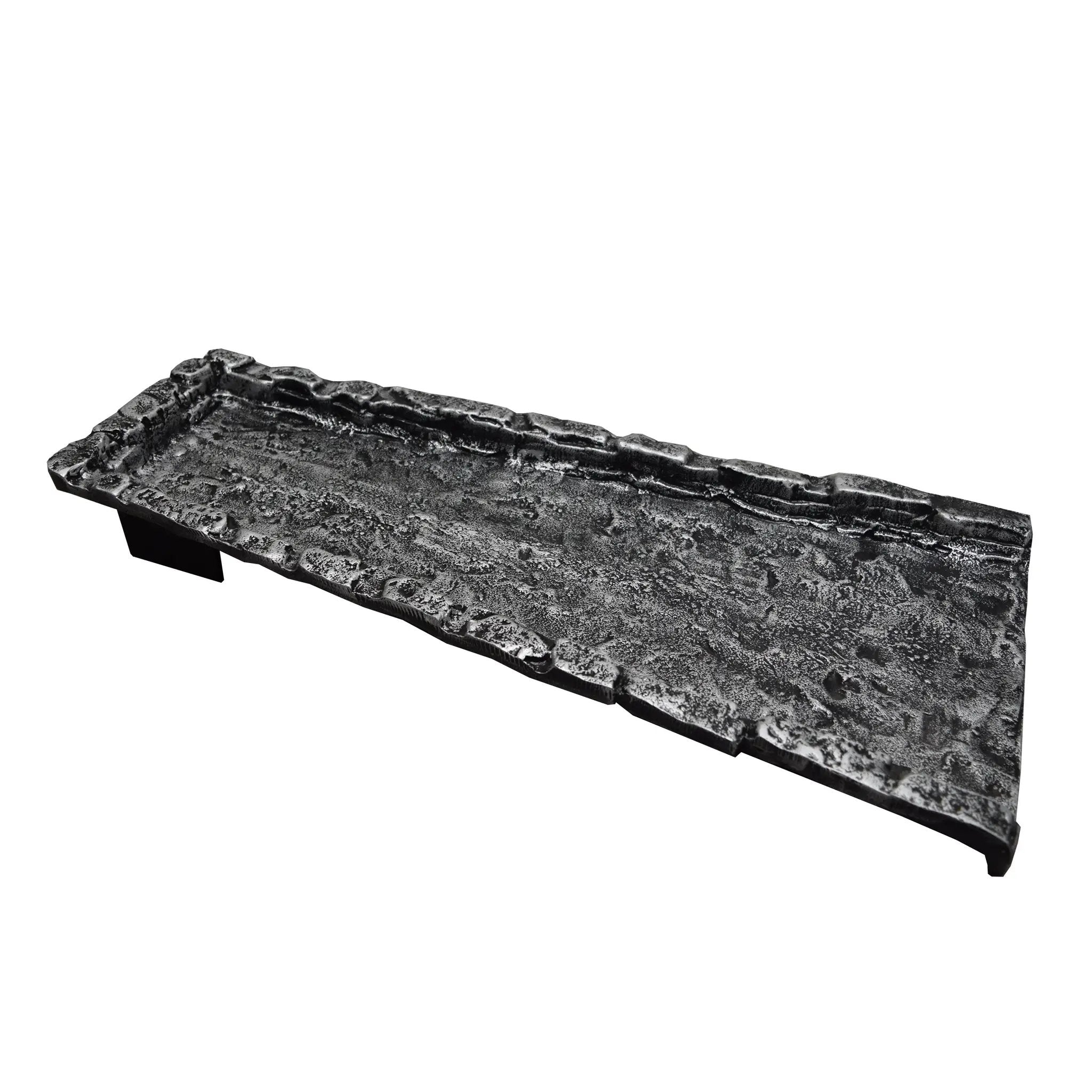 Silver Stone Rock 24-in Cast Aluminum Downspout Gutter Splash Block by Sharicks