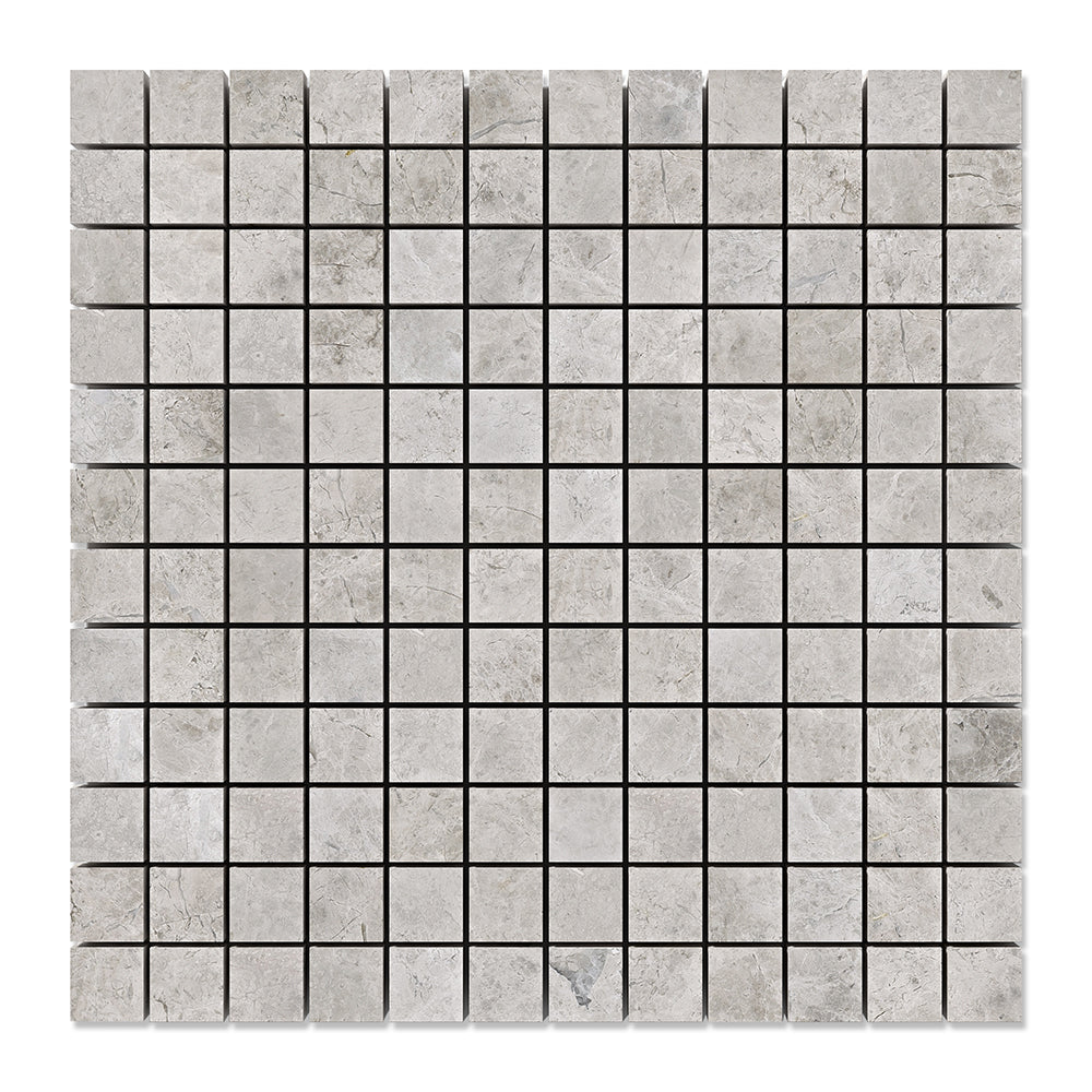 Sky Blue Honed 1x1 Marble Mosaics 12x12 Marble Honed 12x12 Mosaics