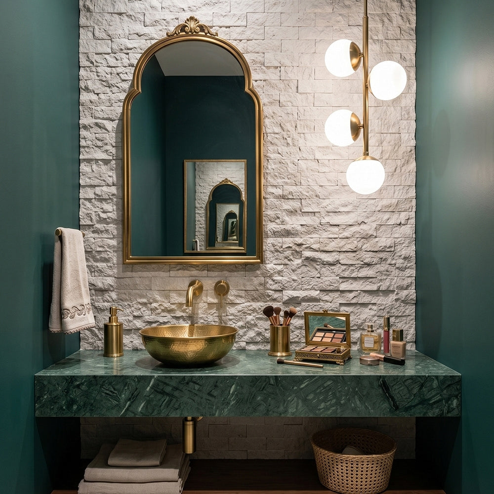 Sky Blue Rock Face 1x2 Marble Mosaics 12 5/8x12 5/8 Marble Rock Face 12x12 Mosaics — 3