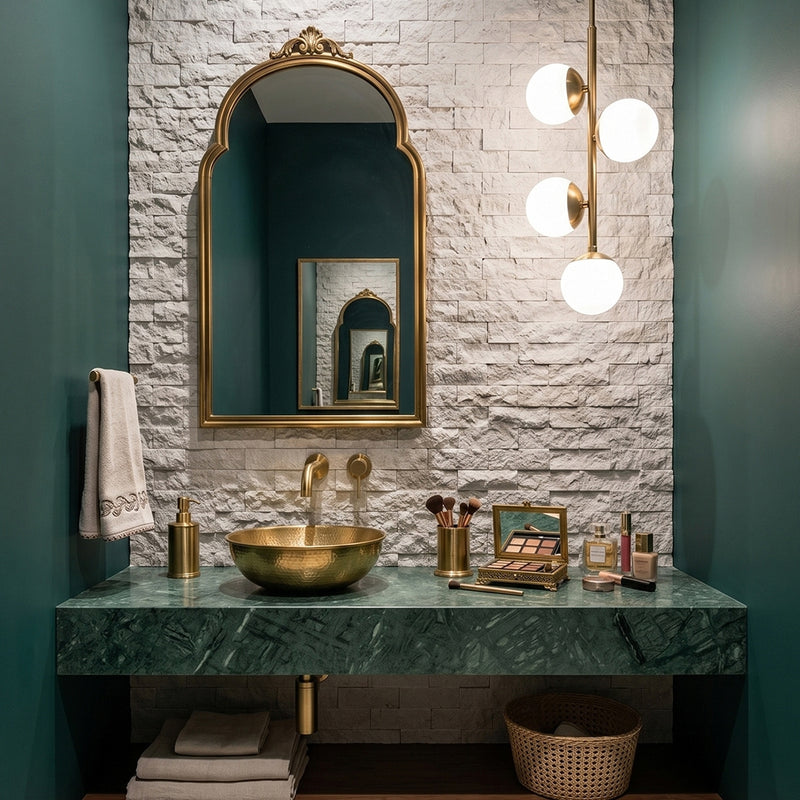 Sky Blue Rock Face 1x2 Marble Mosaics 12 5/8x12 5/8 Marble Rock Face 12x12 Mosaics — 3