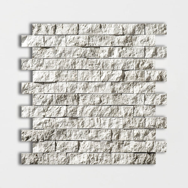 Sky Blue Rock Face 1x2 Marble Mosaics 12 5/8x12 5/8