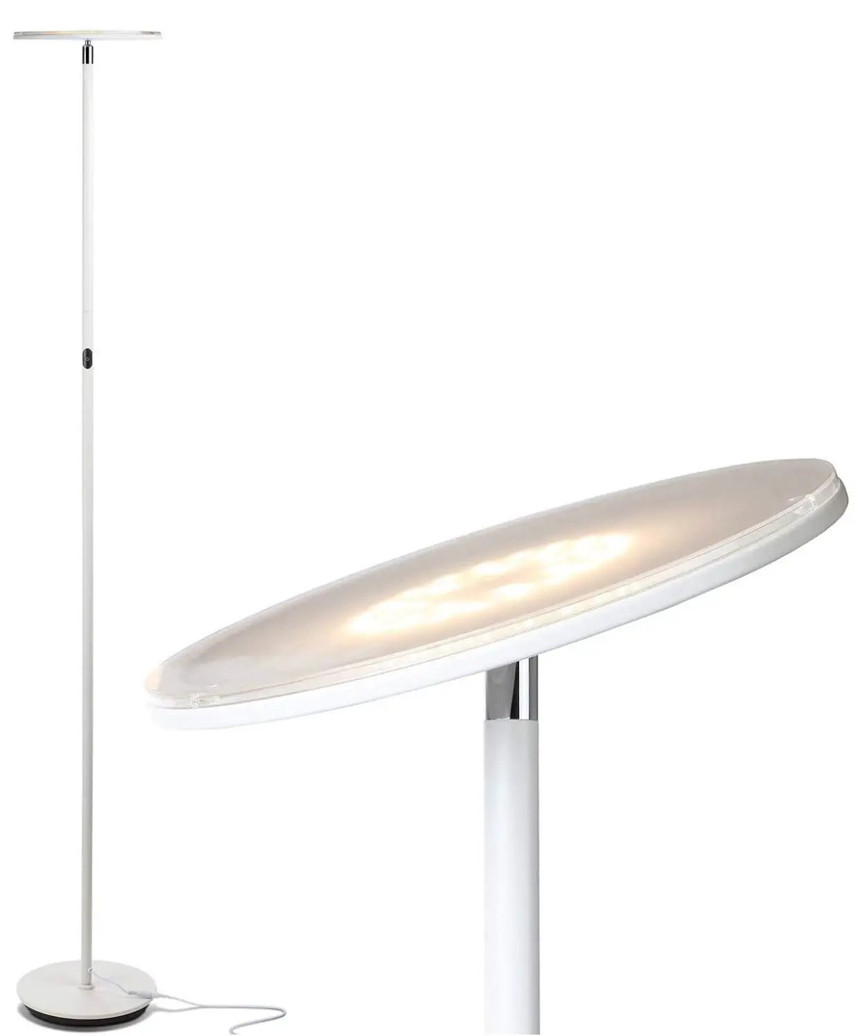 Sky Moon LED Torchiere Super Bright Floor Lamp - High Lumen Light for Living Rooms & Offices - Dimmable by Outdoor Solar Outlet