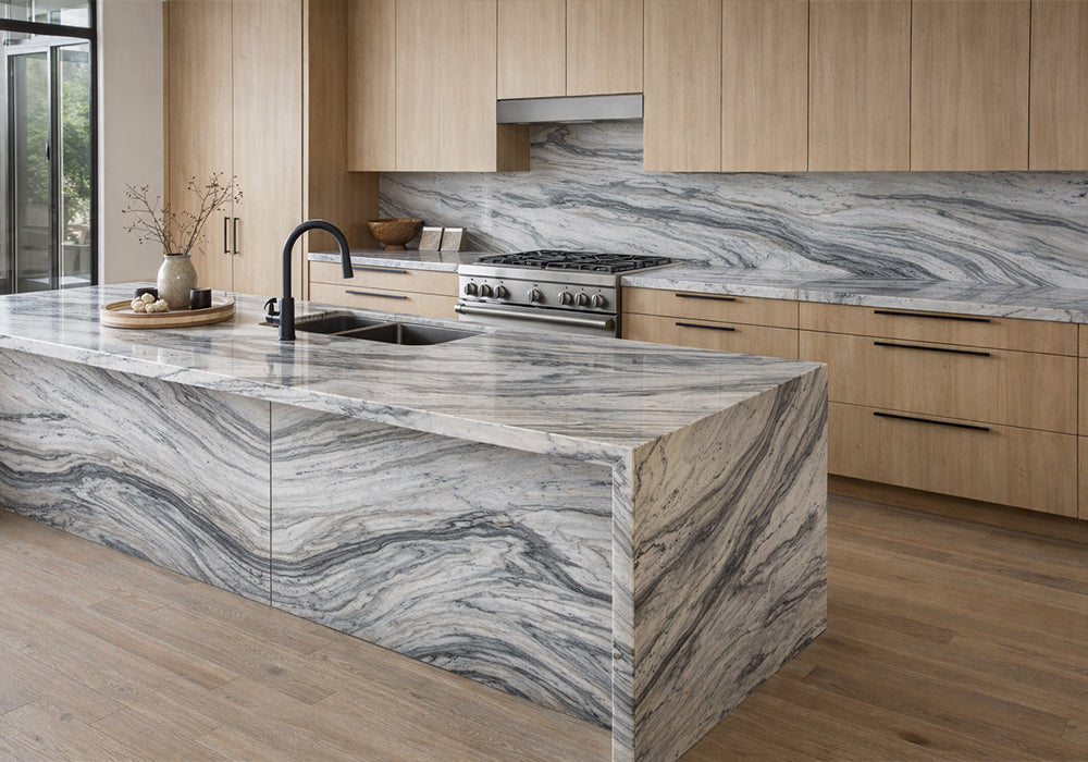 Skyline Polished Marble Slab Random 3/4 room scene