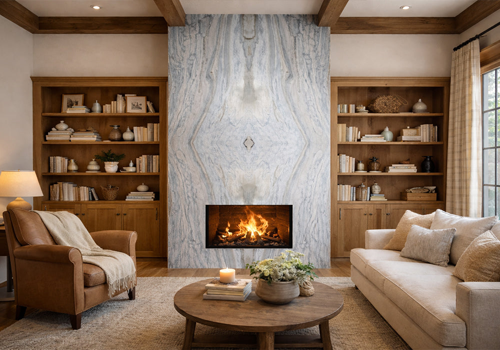 Skyline Polished Marble Slab Random 3/4 room scene 2