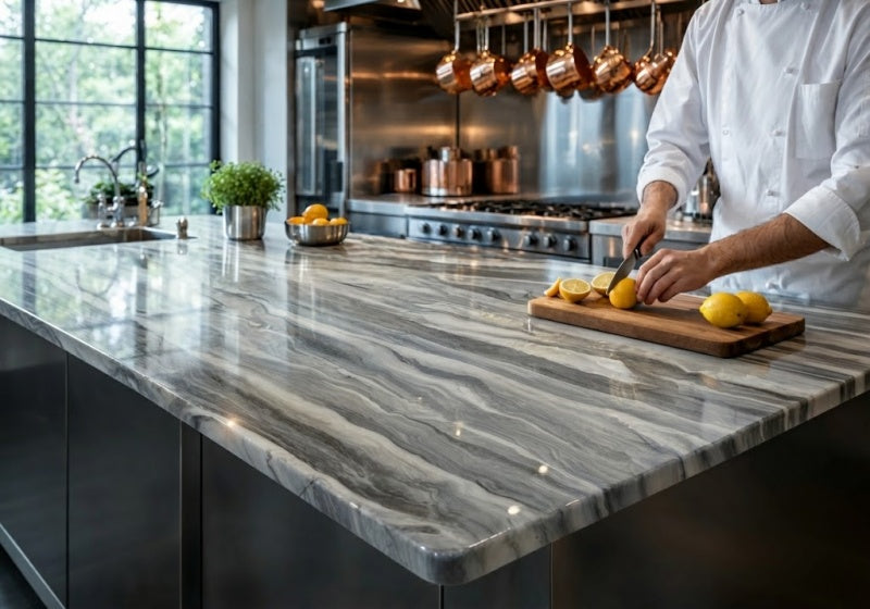 Skyline Polished Marble Slab Random 3/4 room scene 3