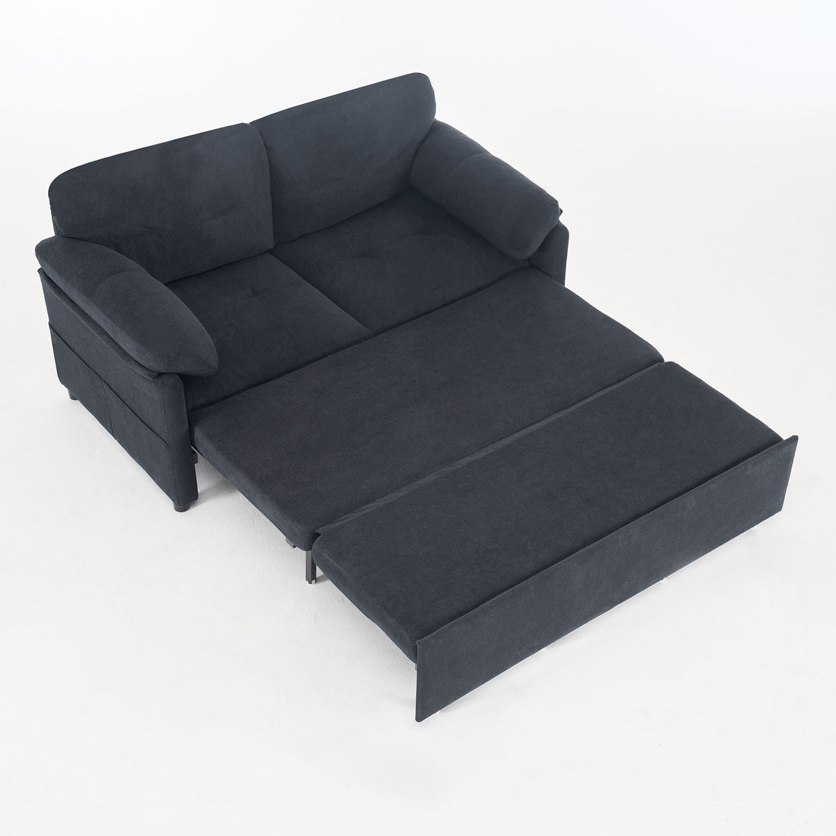 Convertible Pull Out Sofa Bed Queen Size with Side Storage - Fabric, Modern, photo 3 of 12