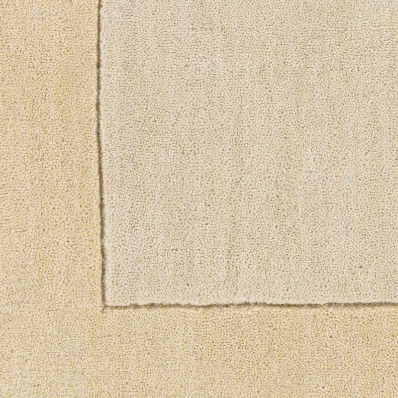 Bordered Solid Beige Wool Rug by Boutique Rugs