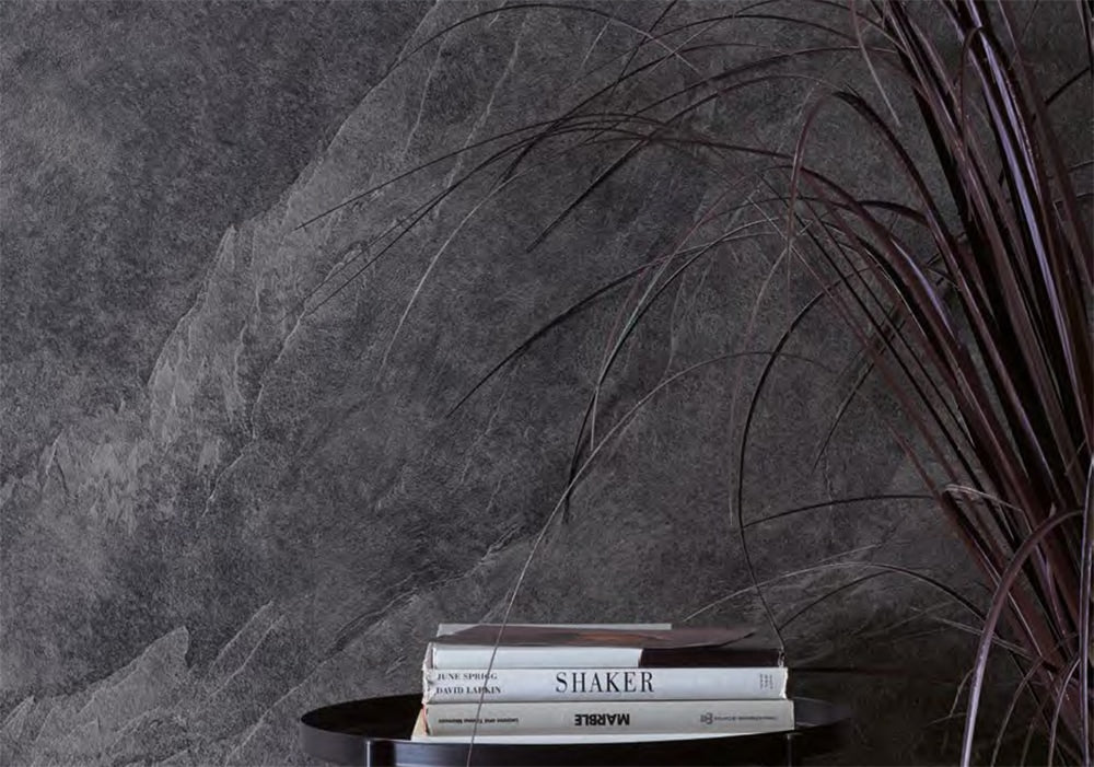 Slate Black Matte Porcelain Slab 64x128 room scene
