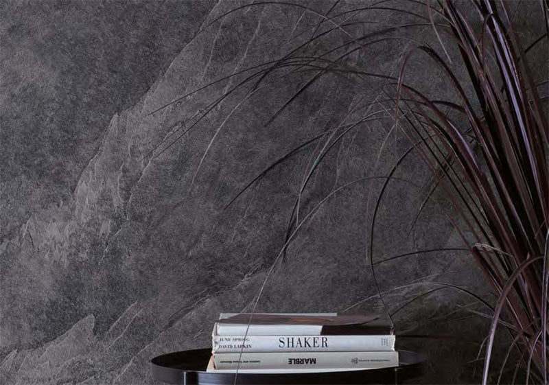 Slate Black Matte Porcelain Slab 64x128 room scene