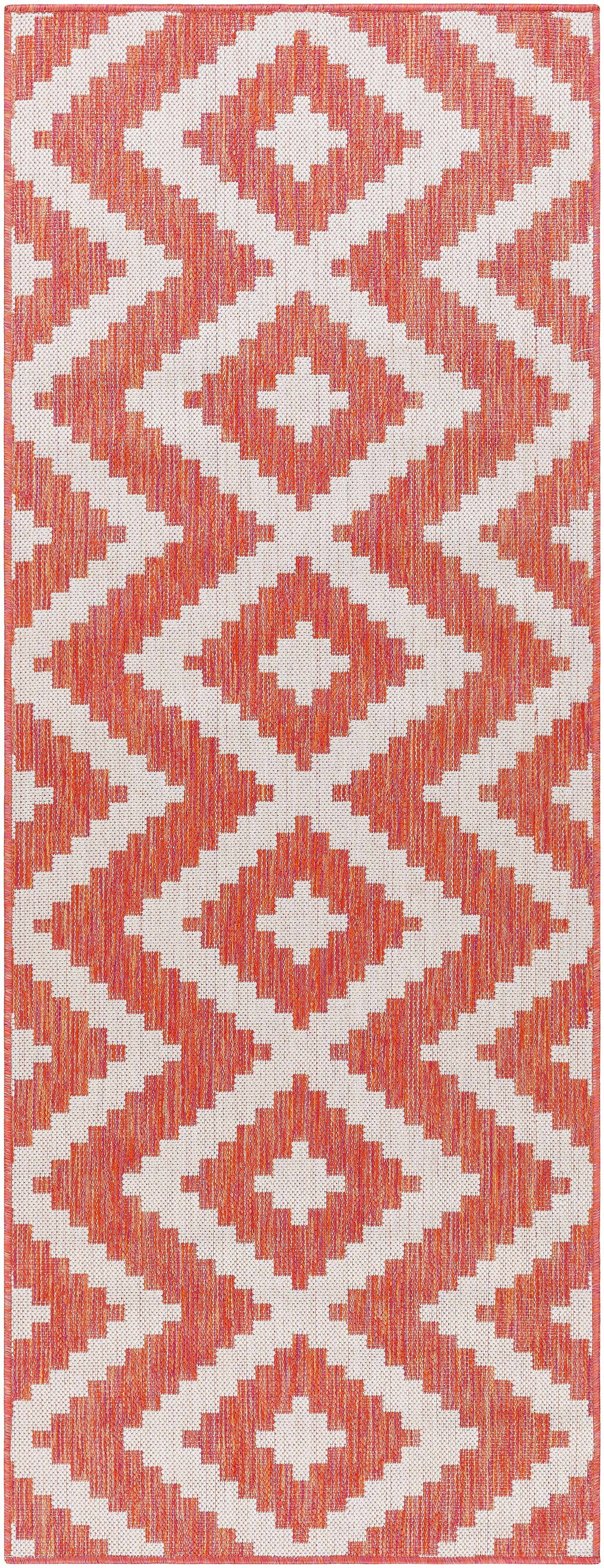 Anke Orange Outdoor Area Rug - Clearance by Boutique Rugs