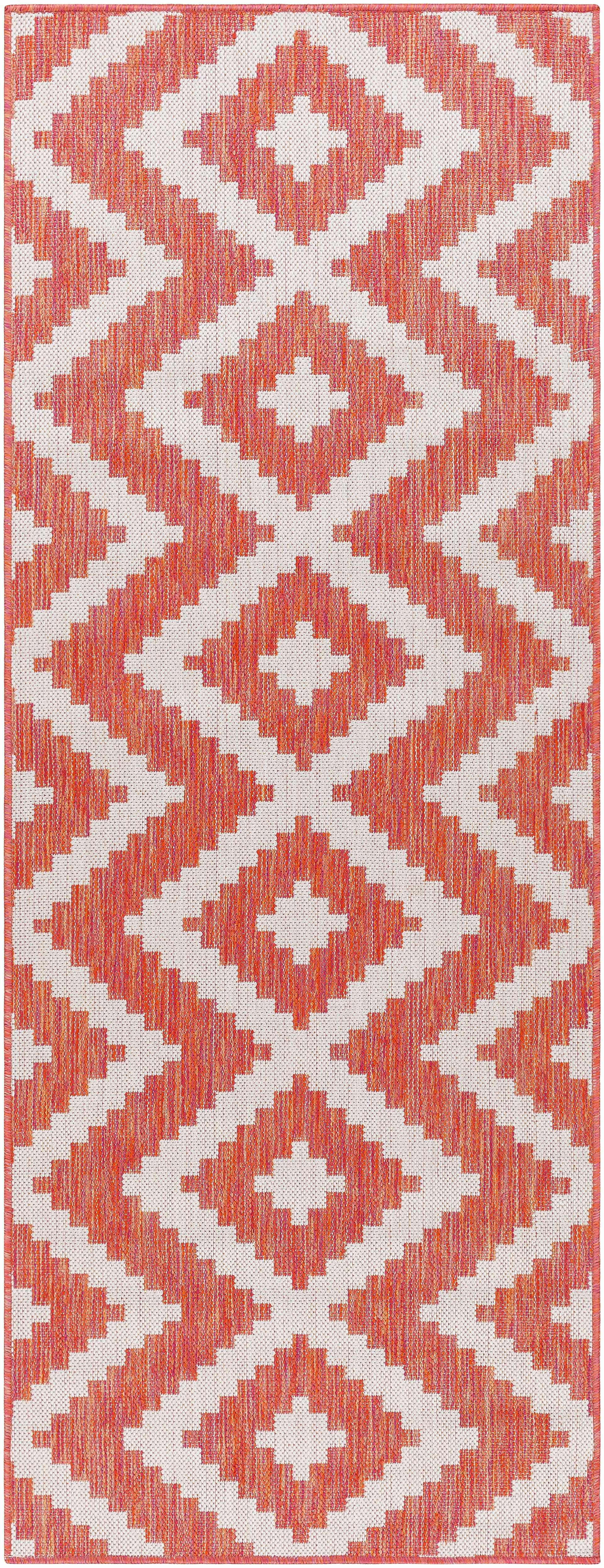 Anke Orange Outdoor Area Rug - Clearance by Boutique Rugs