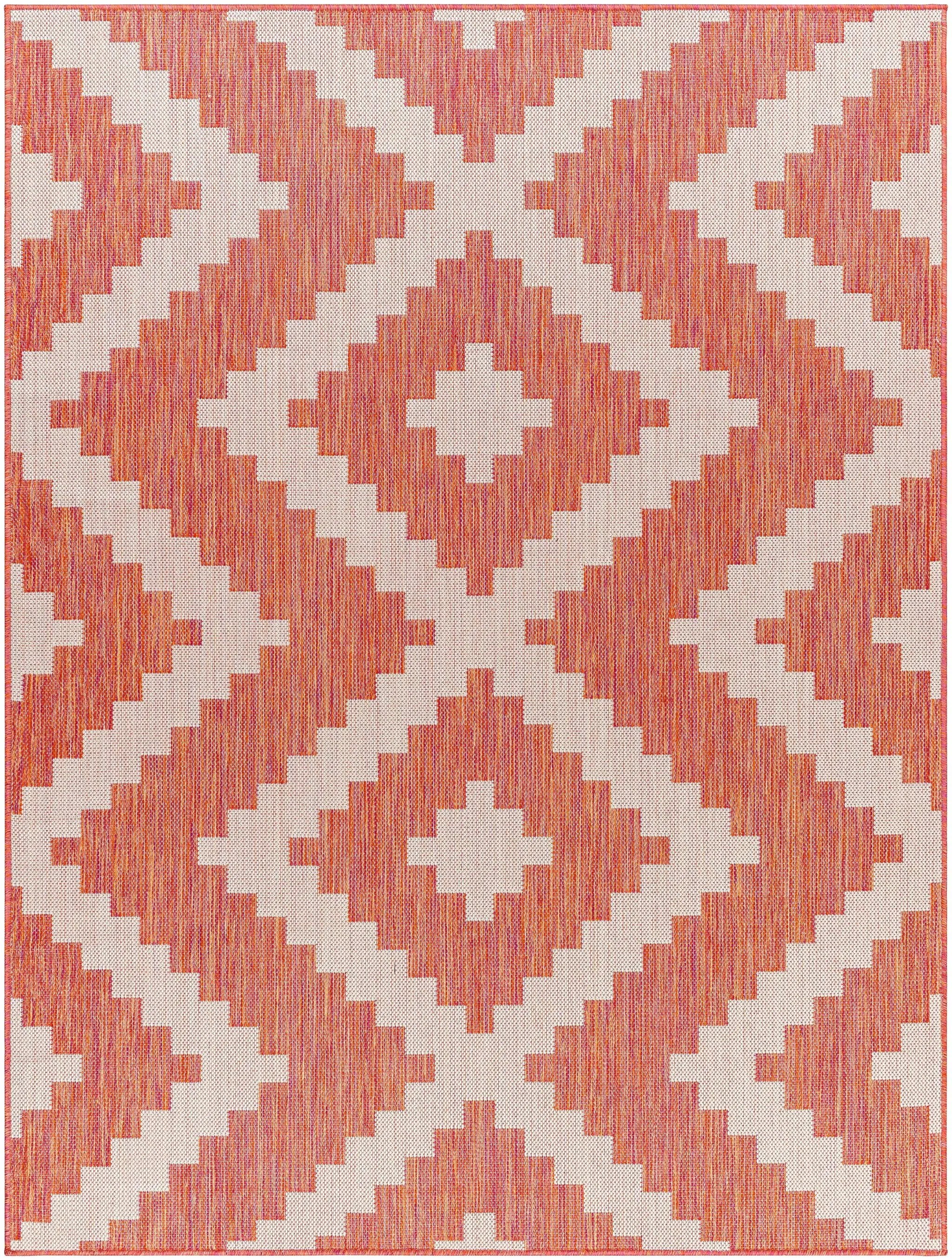 Anke Orange Outdoor Area Rug - Clearance by Boutique Rugs