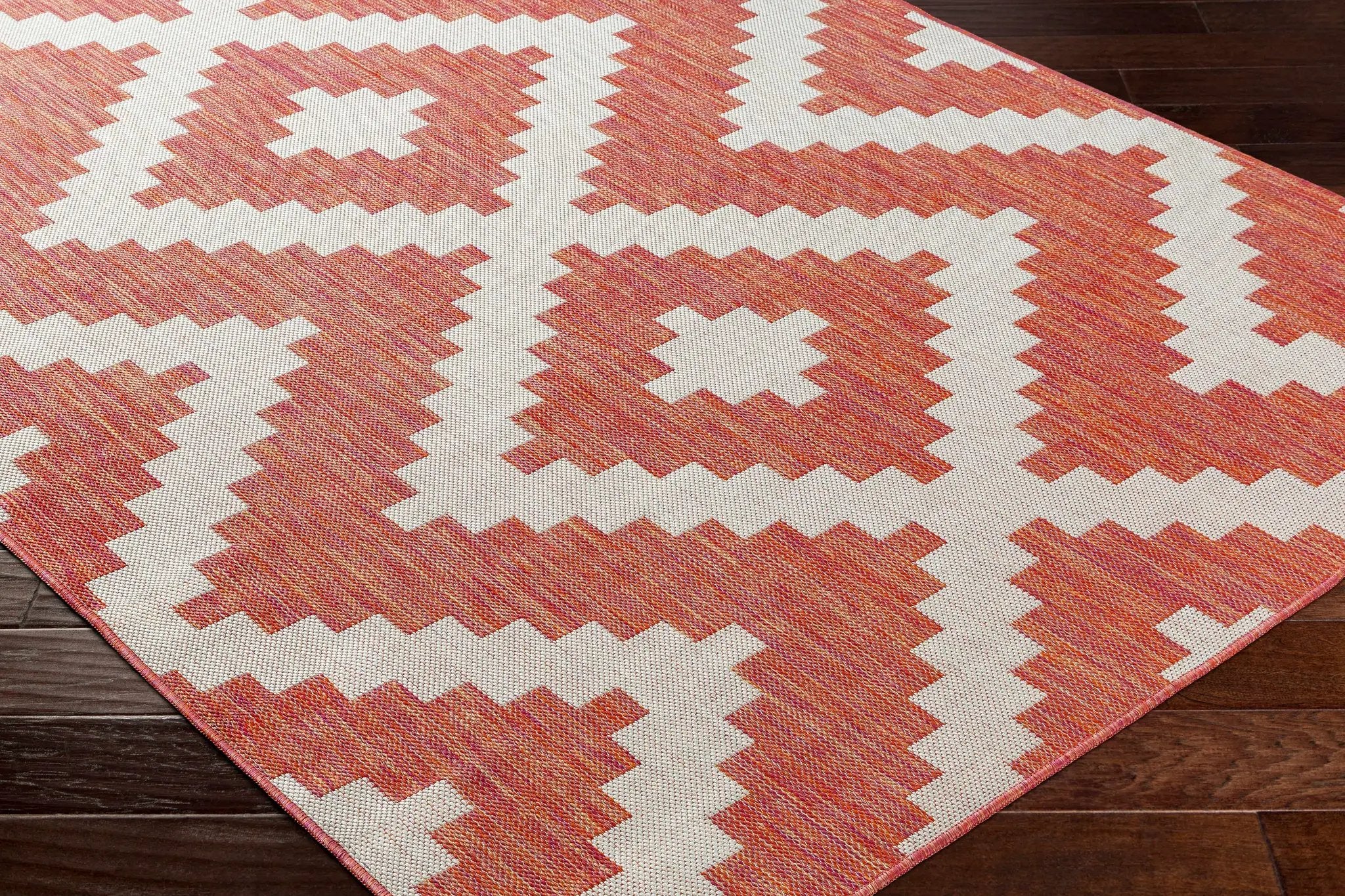 Anke Orange Outdoor Area Rug - Clearance by Boutique Rugs