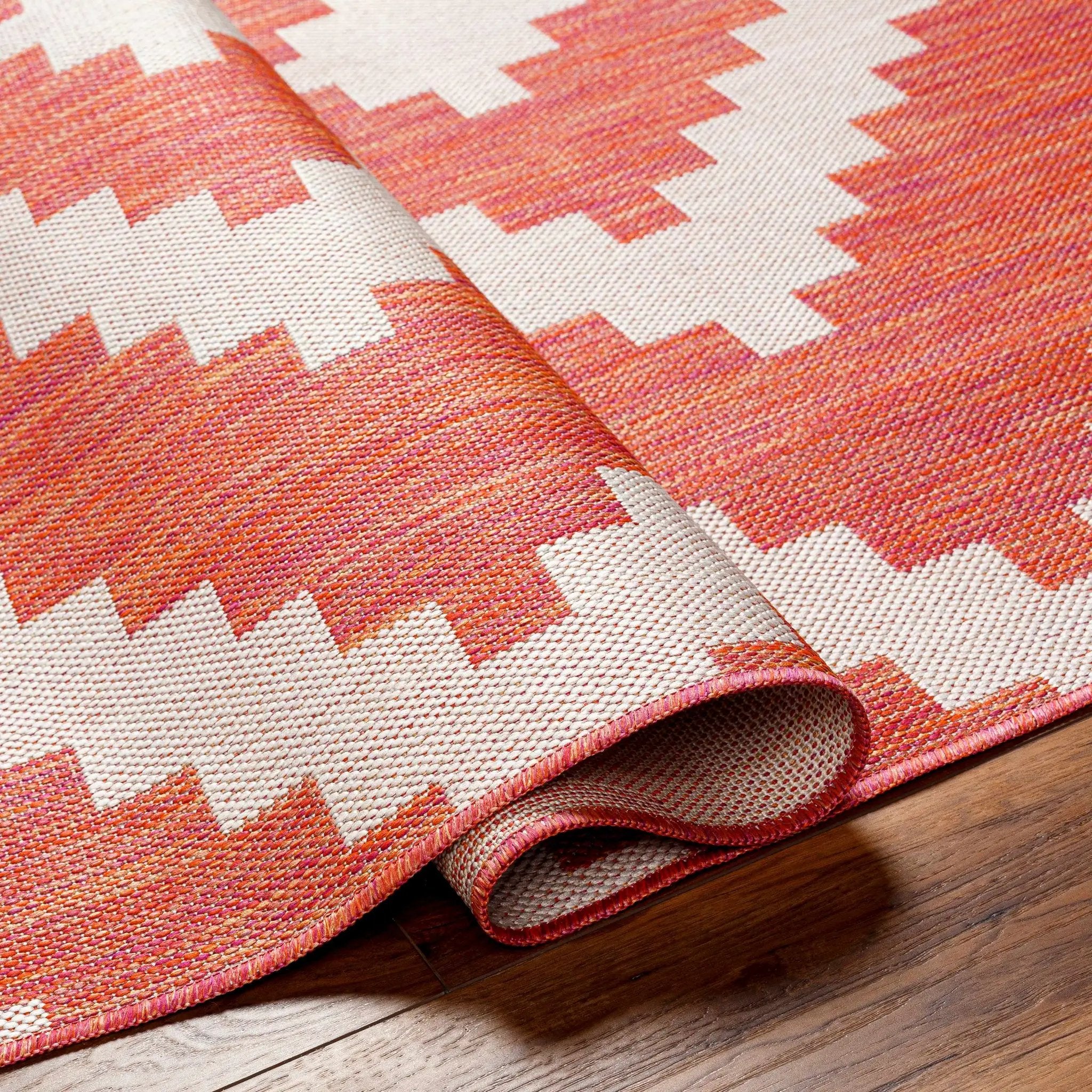 Anke Orange Outdoor Area Rug - Clearance by Boutique Rugs