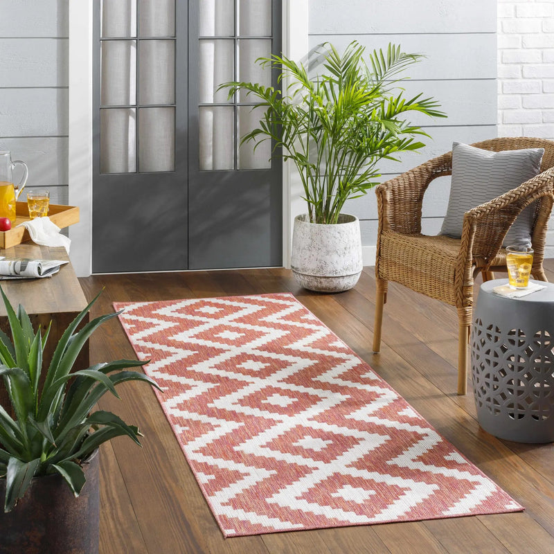 Anke Orange Outdoor Area Rug - Clearance by Boutique Rugs