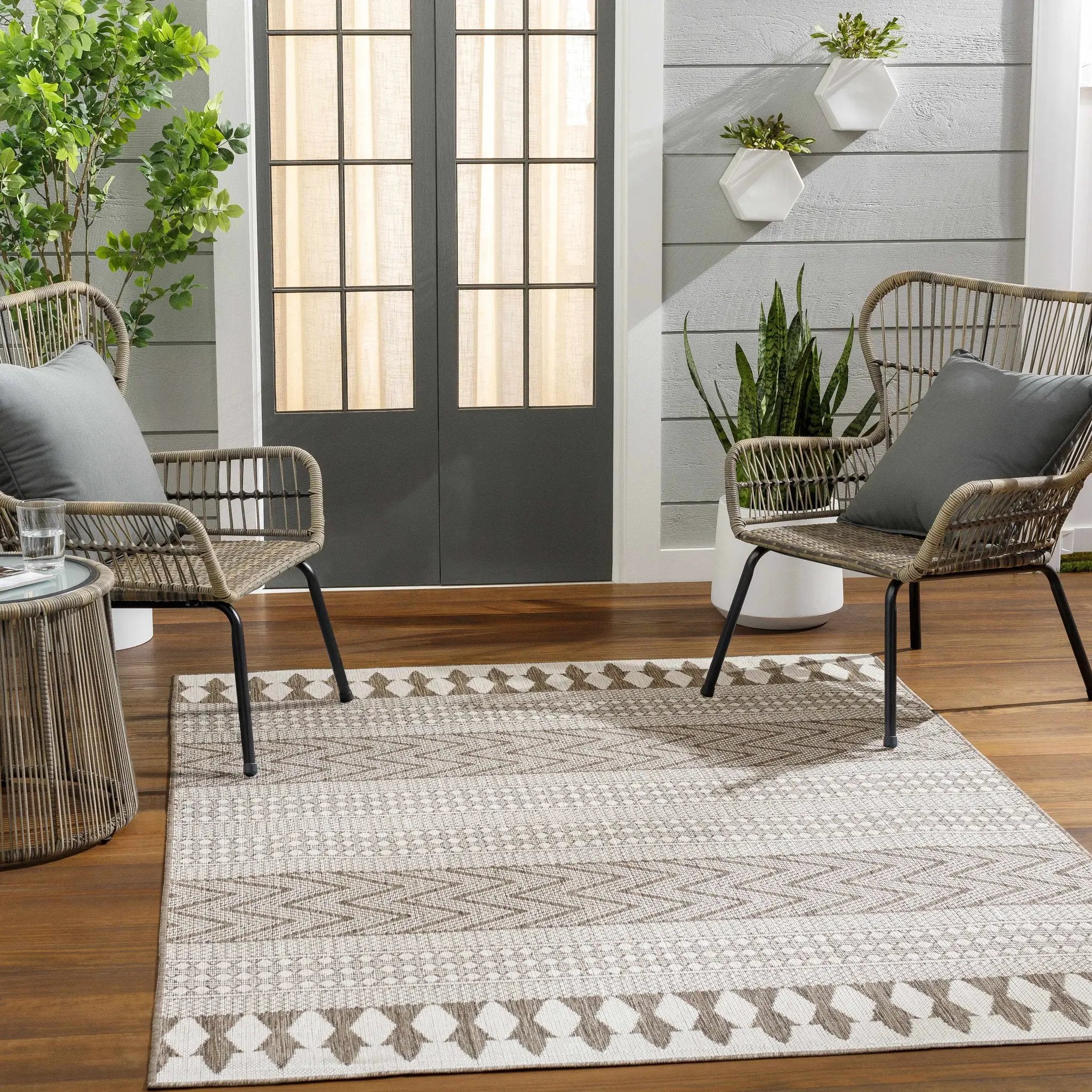 Asif Brown Outdoor Area Rug - Clearance by Boutique Rugs