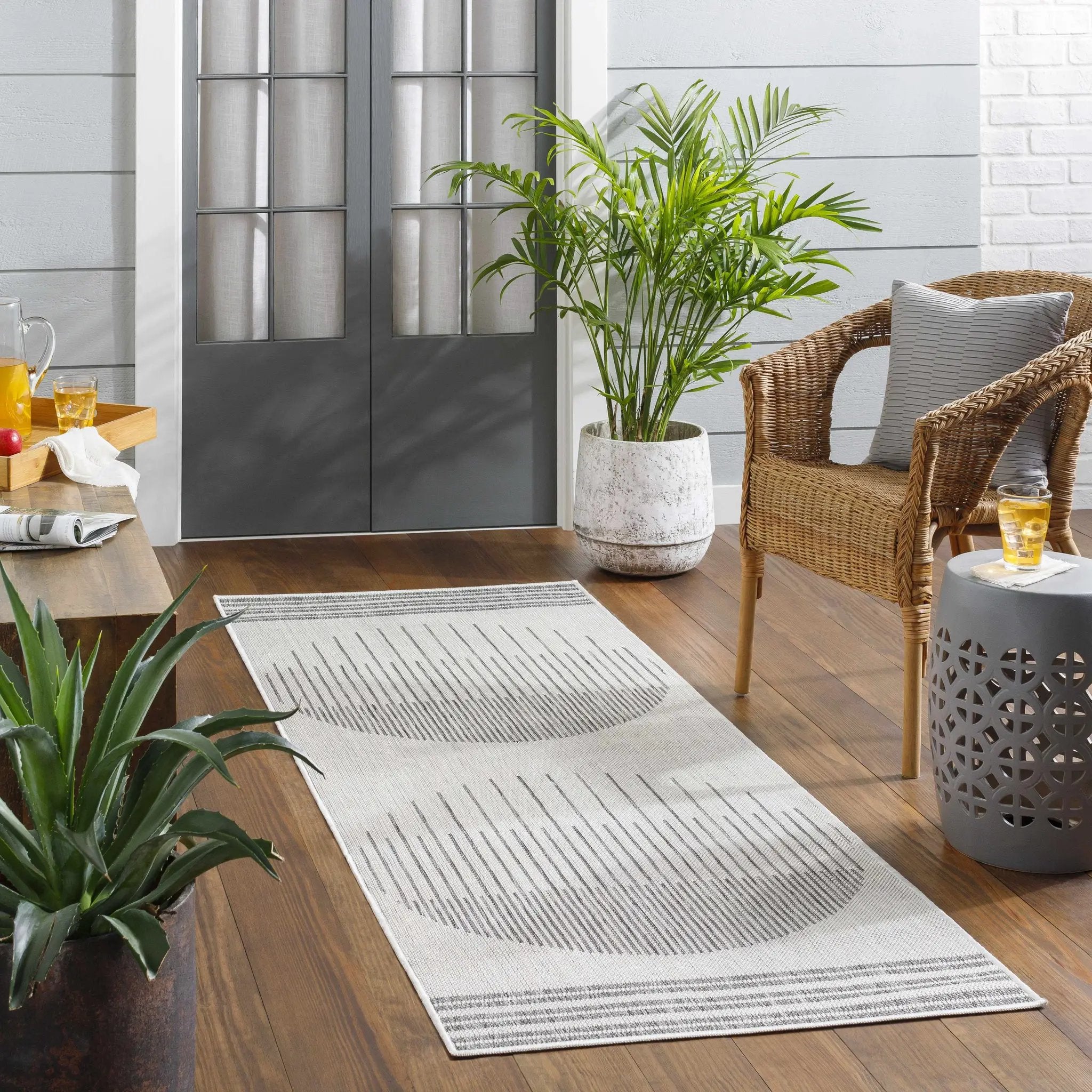 Aviya Light Gray Outdoor Area Rug - Clearance by Boutique Rugs