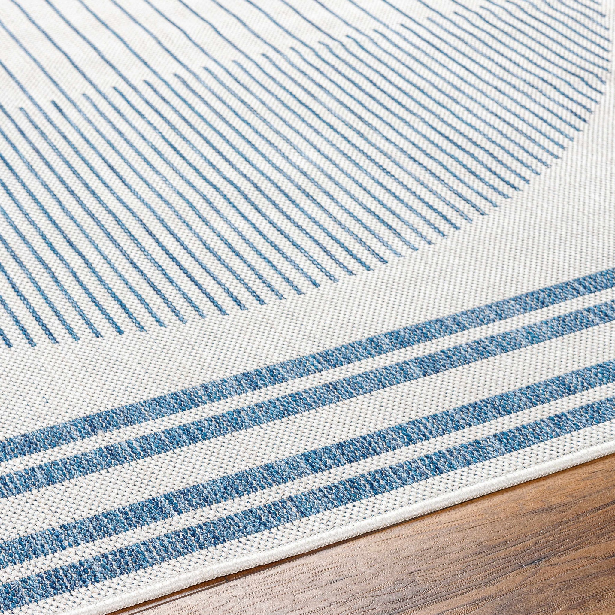 Aviya Blue & Gray Outdoor Area Rug - Clearance by Boutique Rugs