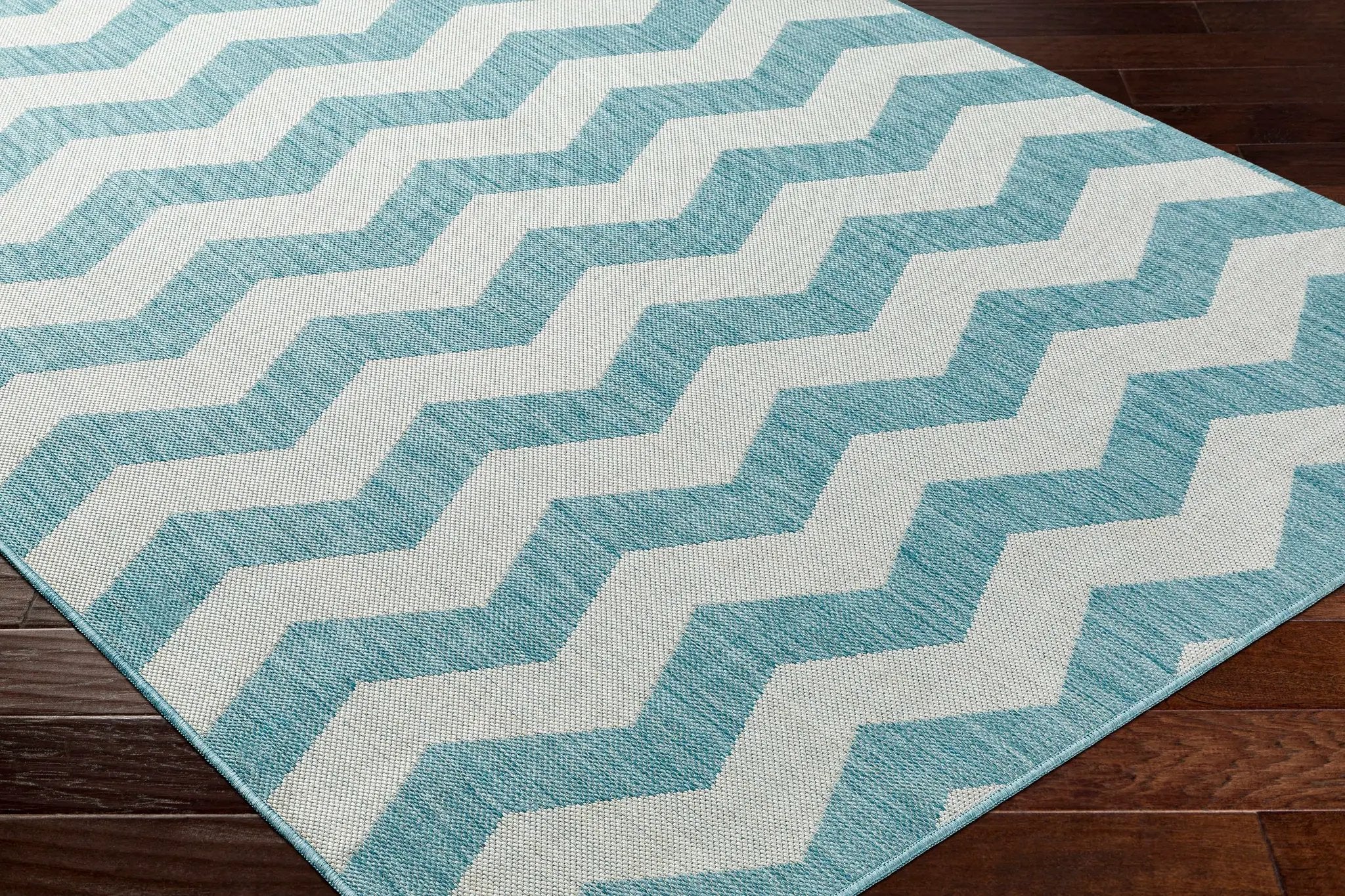 Cheri Thatch Light Blue Outdoor Carpet Area Rug - Clearance by Boutique Rugs