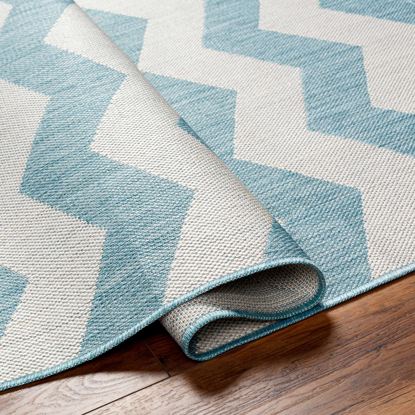 Cheri Thatch Light Blue Outdoor Carpet Area Rug - Clearance by Boutique Rugs