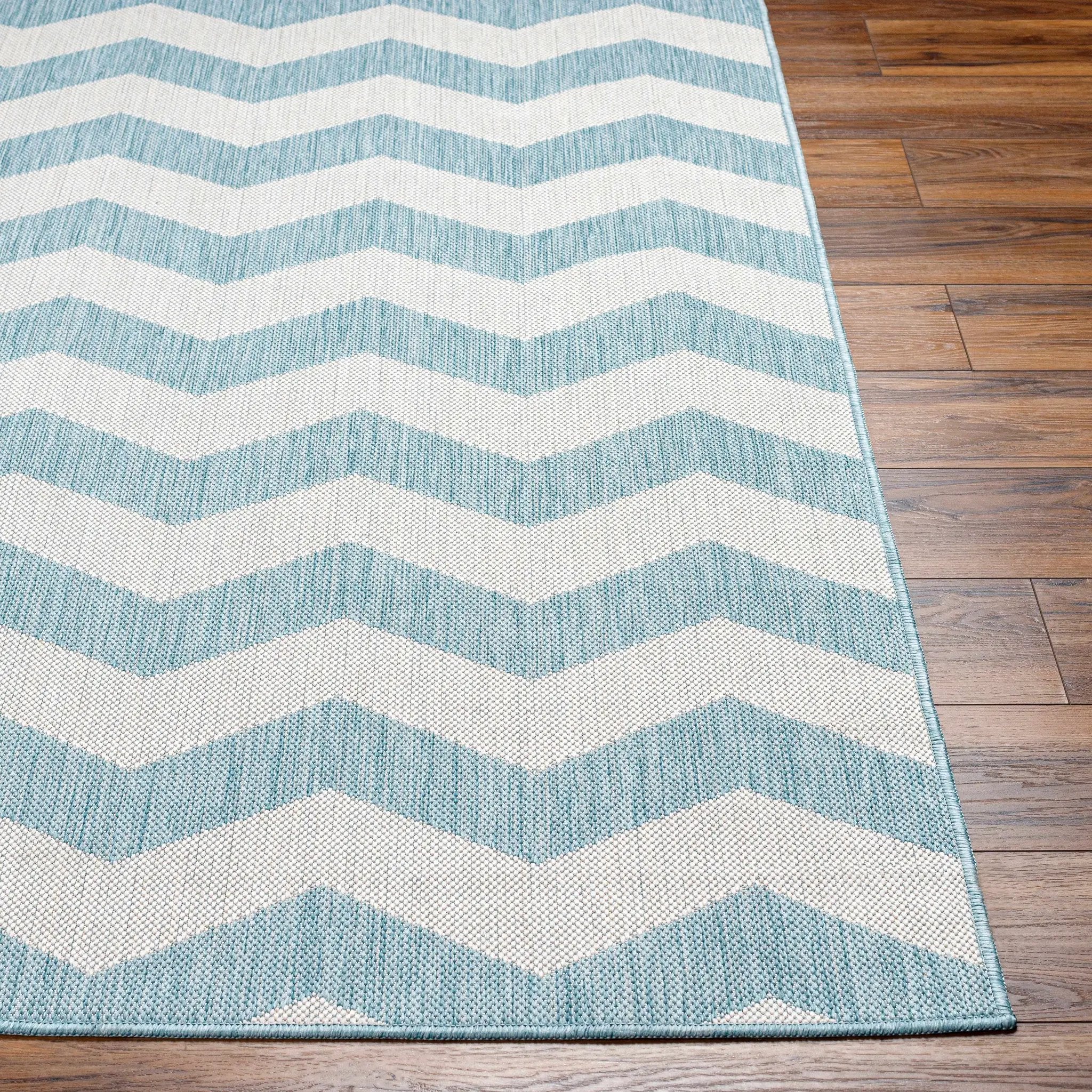 Cheri Thatch Light Blue Outdoor Carpet Area Rug - Clearance by Boutique Rugs