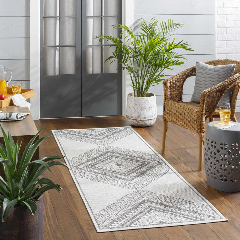 Deana Light Gray Outdoor Area Rug - Clearance by Boutique Rugs