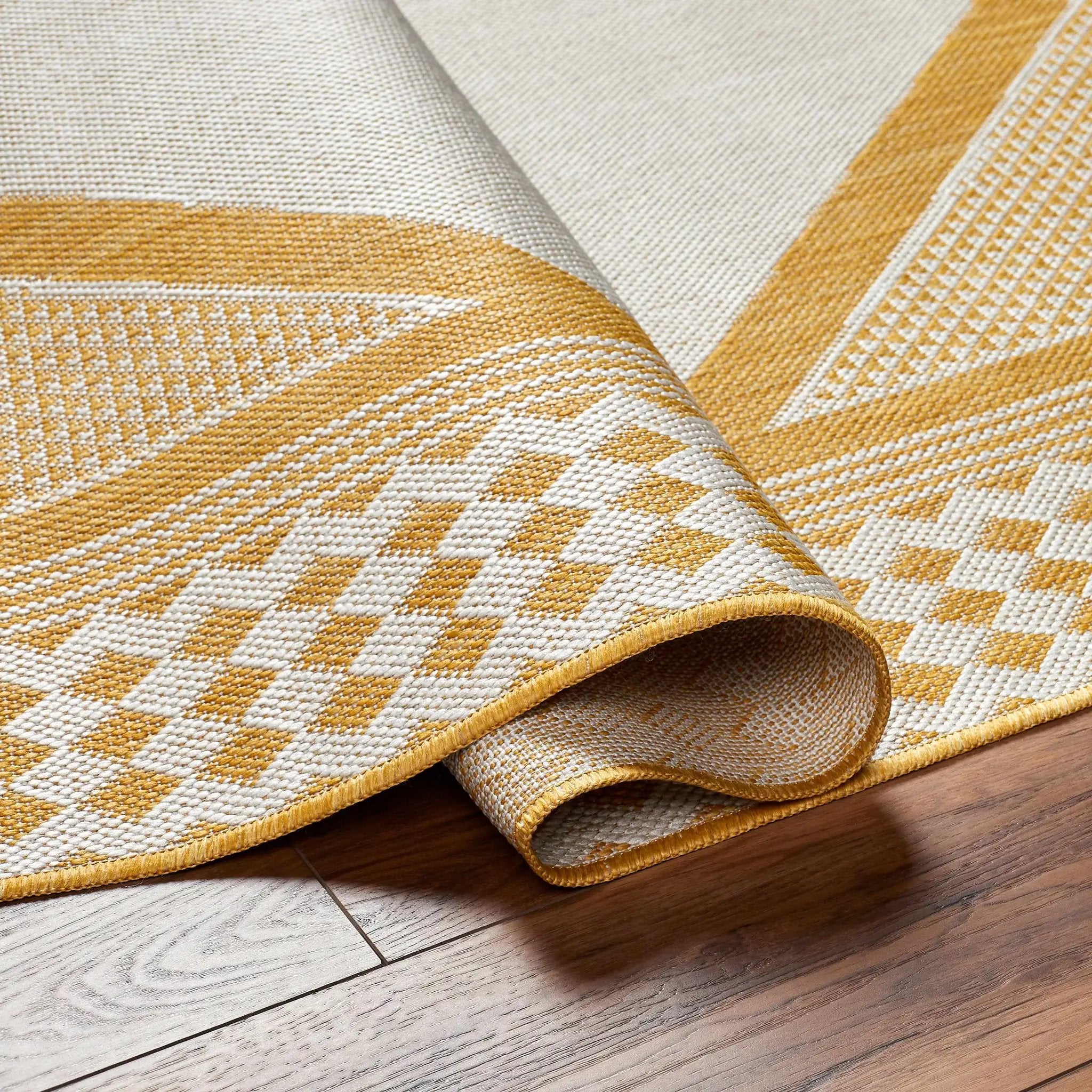 Efrem Mustard Outdoor Carpet Area Rug - Clearance by Boutique Rugs