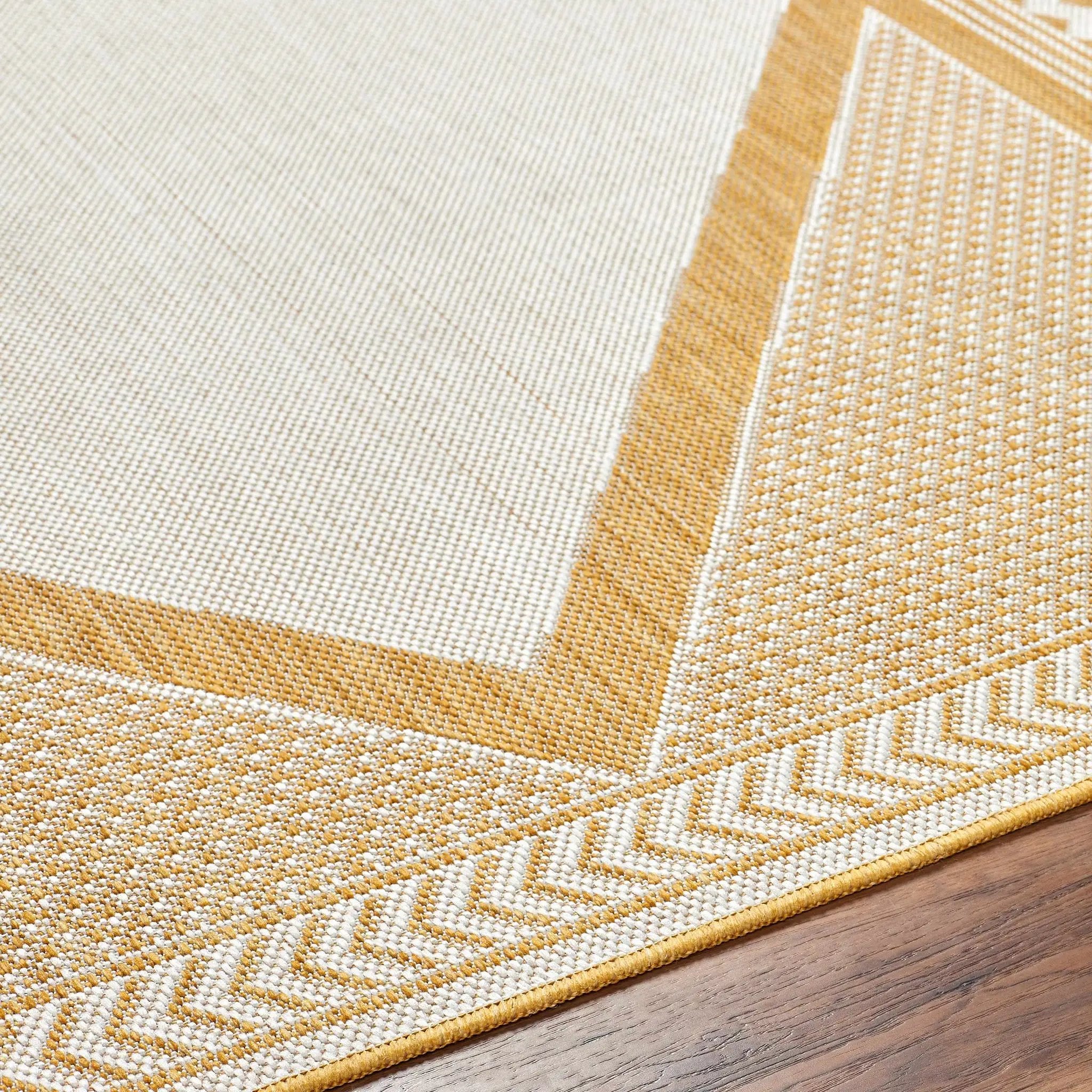 Efrem Mustard Outdoor Carpet Area Rug - Clearance by Boutique Rugs