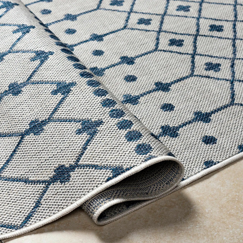 Lali Blue & Gray Outdoor Area Rug - Clearance by Boutique Rugs