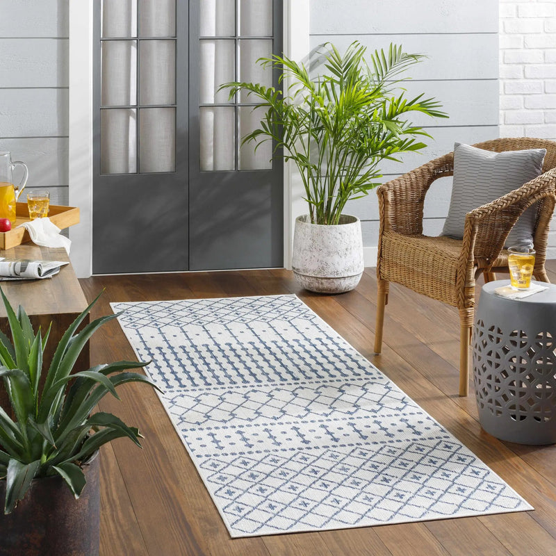 Lali Blue & Gray Outdoor Area Rug - Clearance by Boutique Rugs