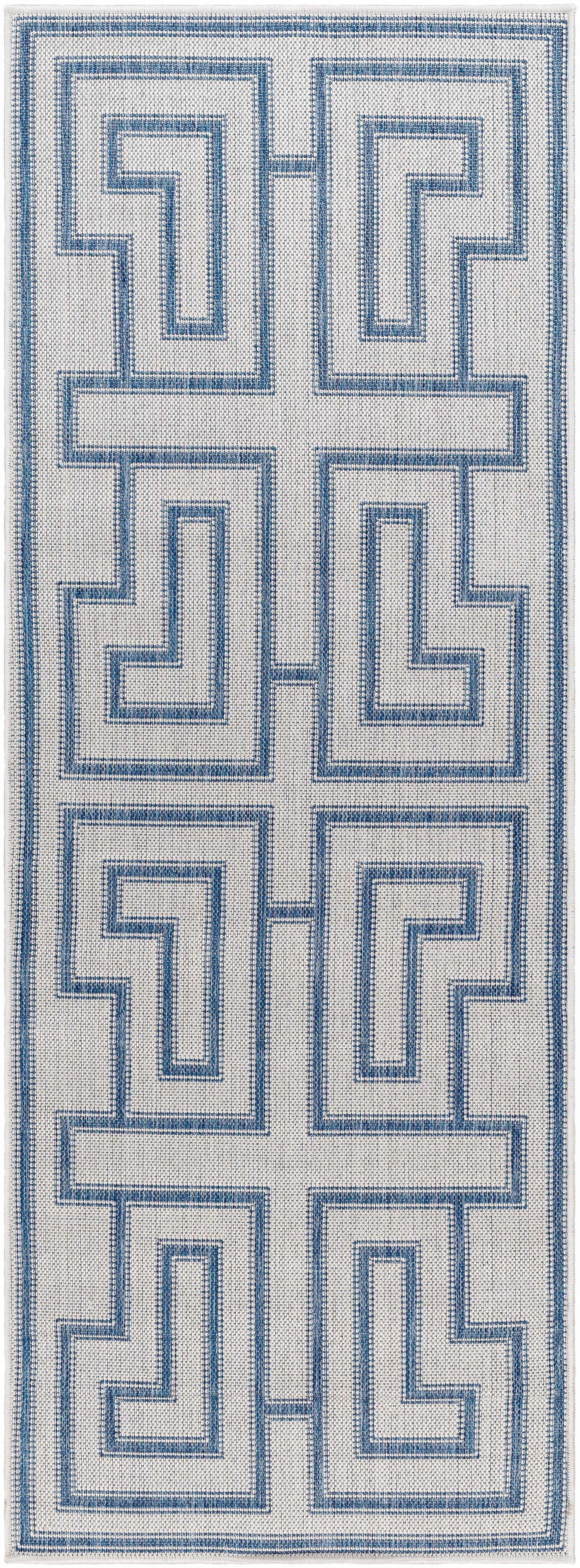 Taro Blue & Gray Outdoor Area Rug - Clearance by Boutique Rugs
