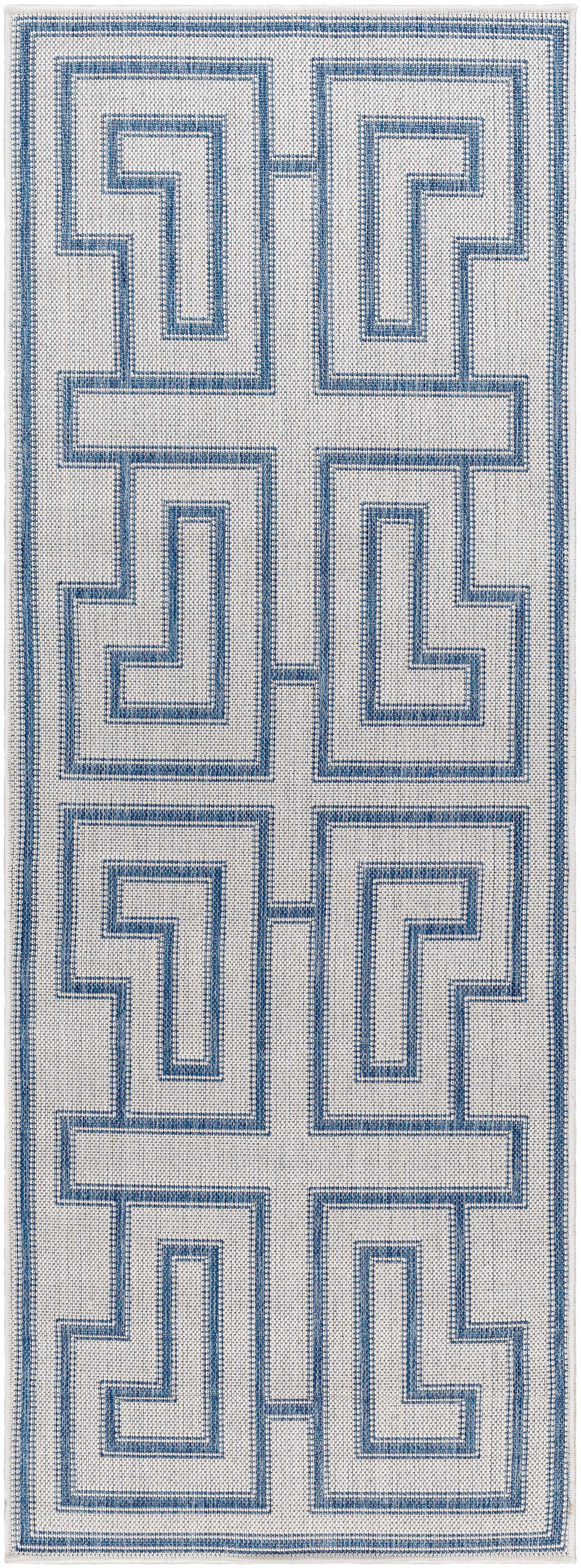 Taro Blue & Gray Outdoor Area Rug - Clearance by Boutique Rugs