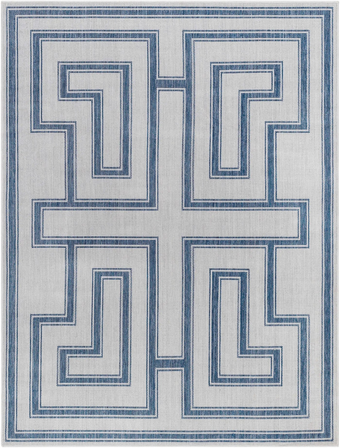 Taro Blue & Gray Outdoor Area Rug - Clearance by Boutique Rugs