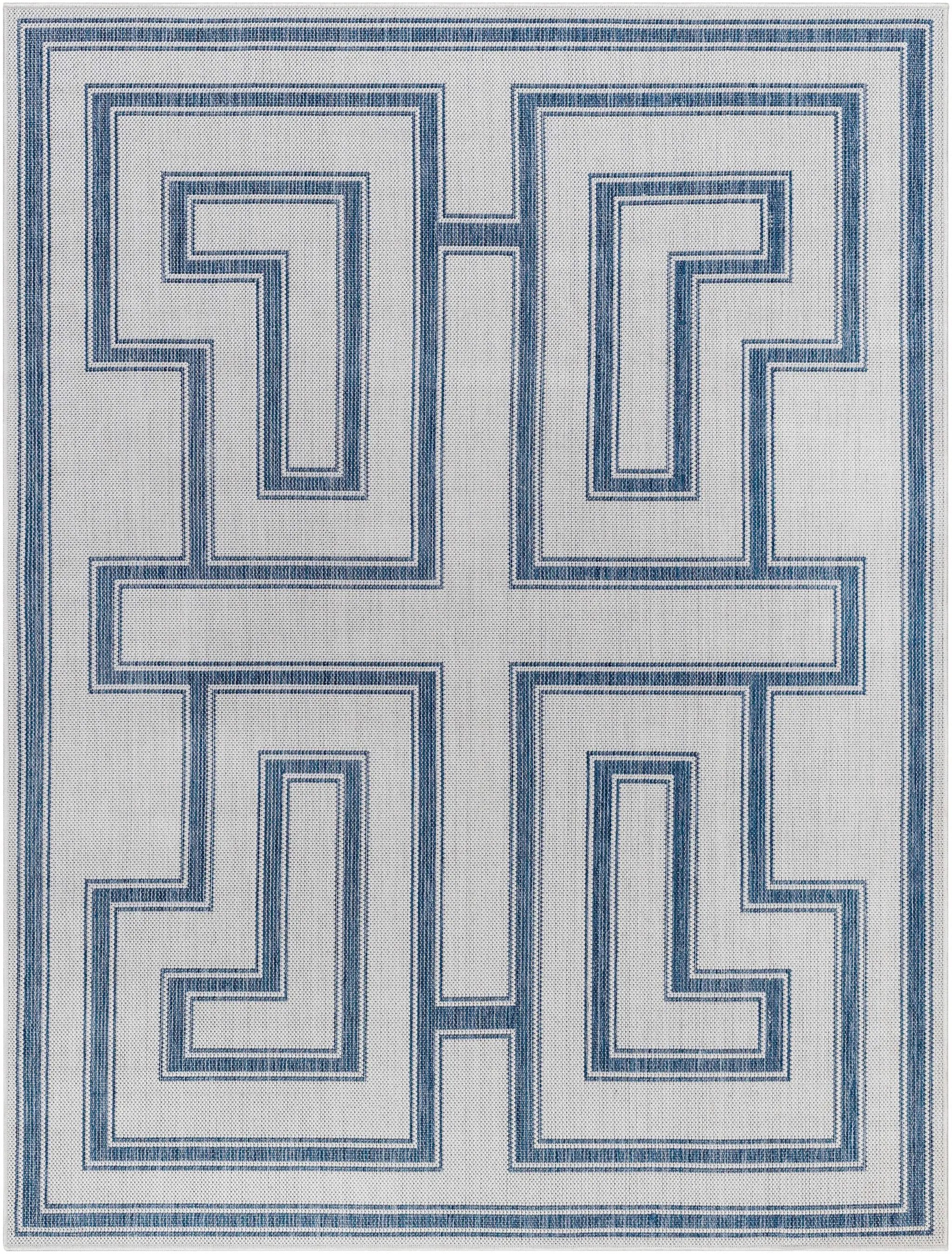 Taro Blue & Gray Outdoor Area Rug - Clearance by Boutique Rugs