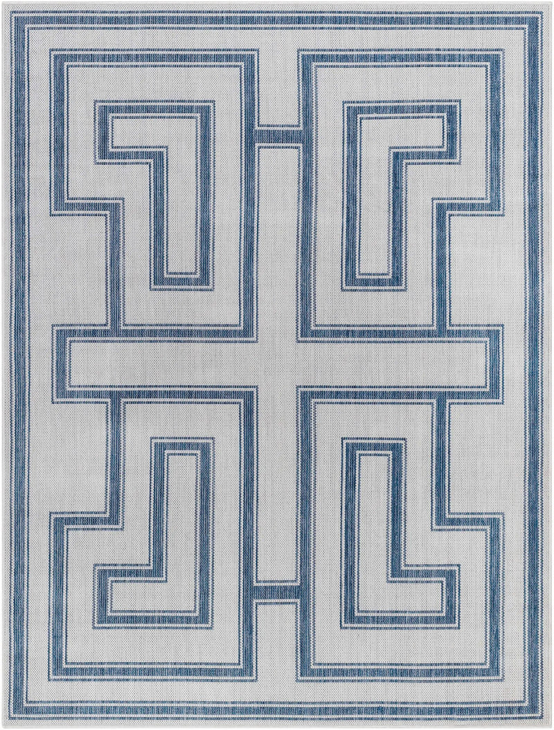 Taro Blue & Gray Outdoor Area Rug - Clearance by Boutique Rugs