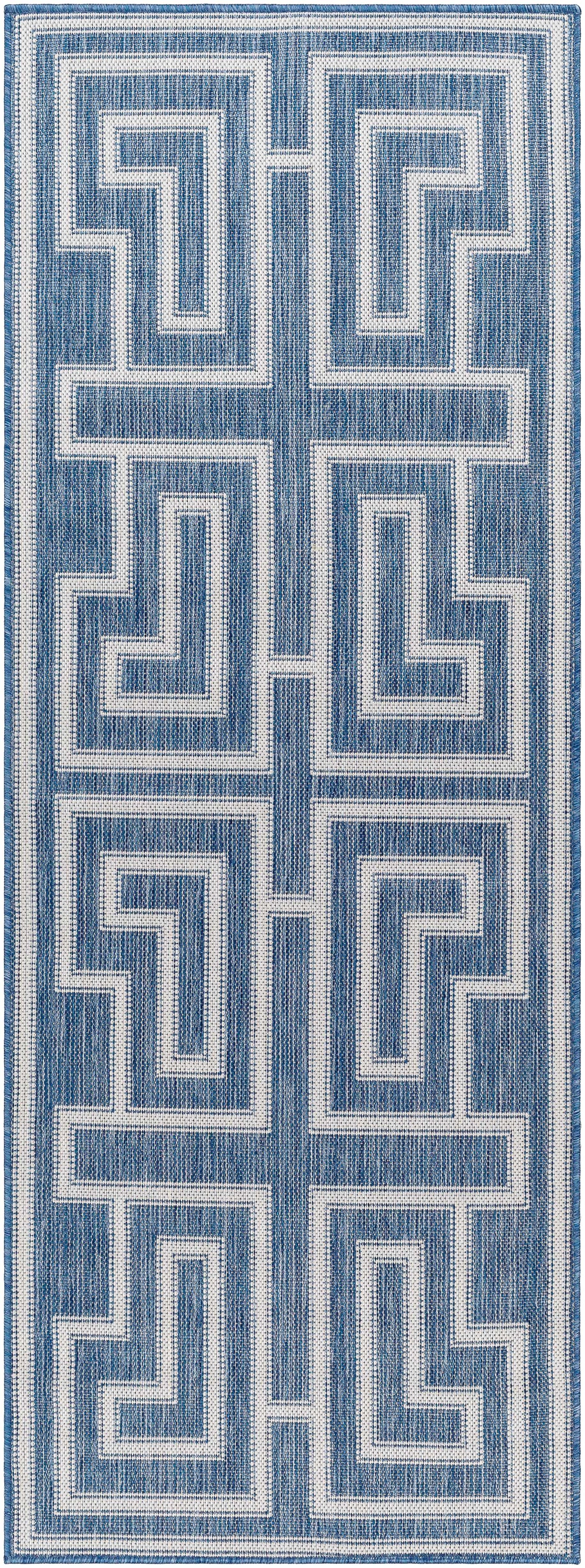Taro Blue Outdoor Area Rug - Clearance by Boutique Rugs