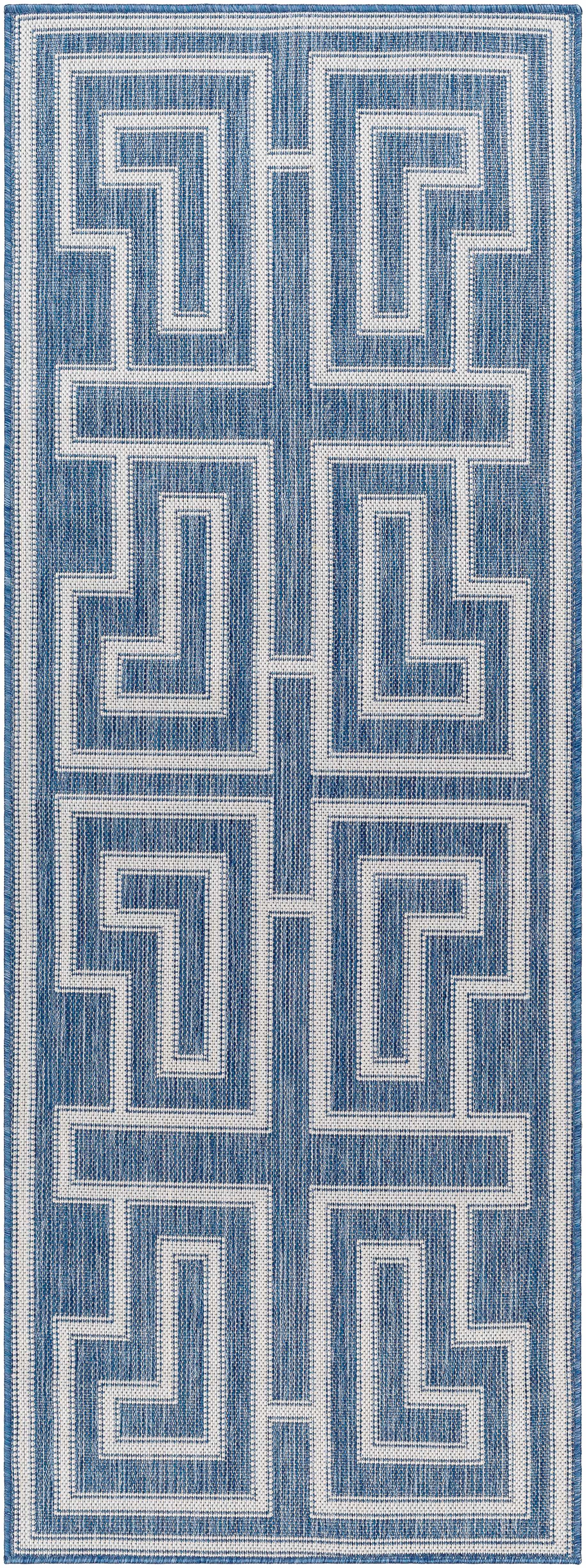 Taro Blue Outdoor Area Rug - Clearance by Boutique Rugs