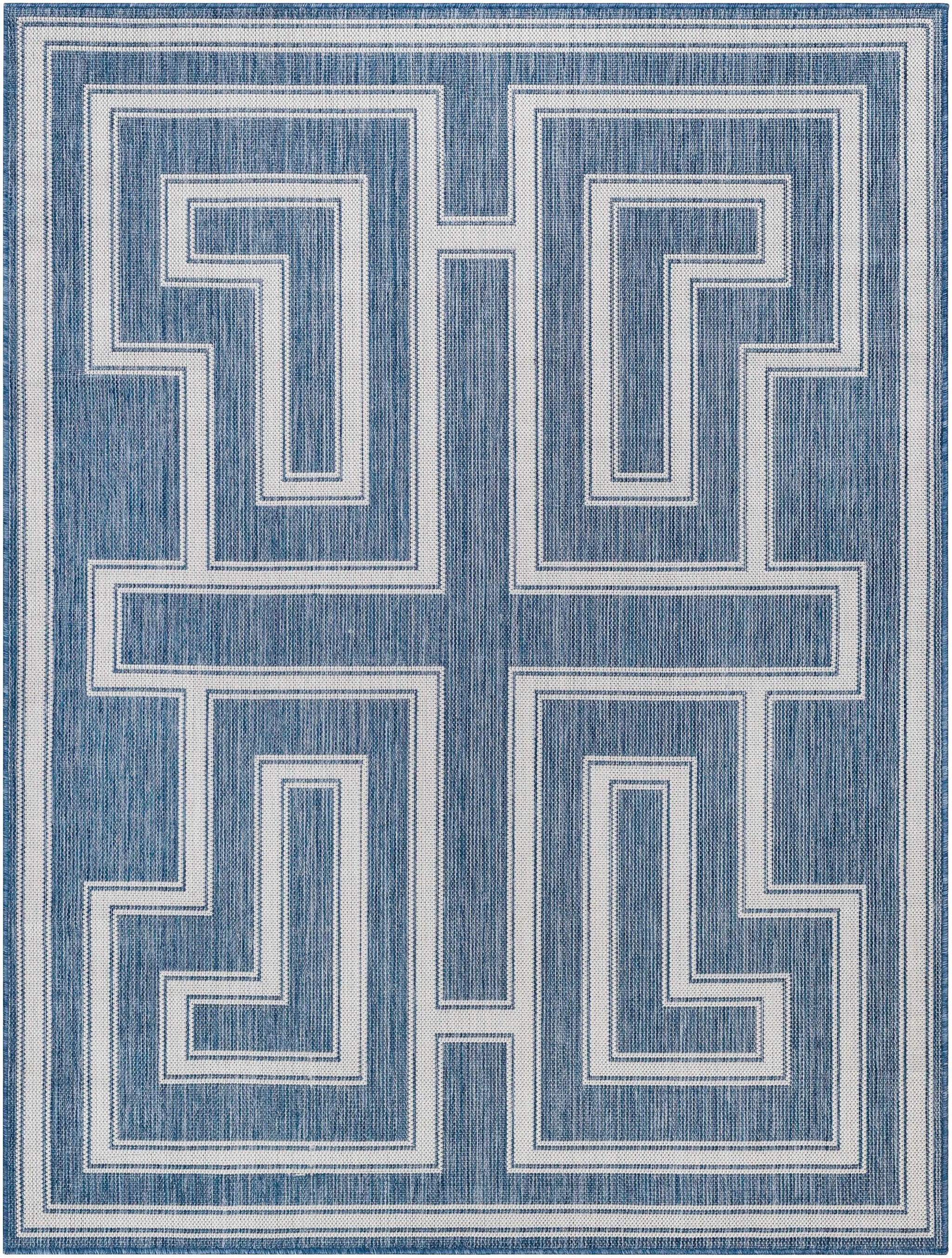 Taro Blue Outdoor Area Rug - Clearance by Boutique Rugs