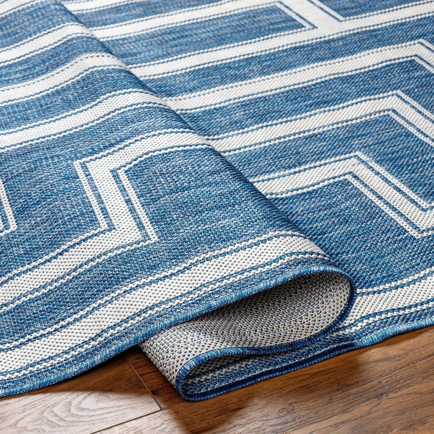 Taro Blue Outdoor Area Rug - Clearance by Boutique Rugs