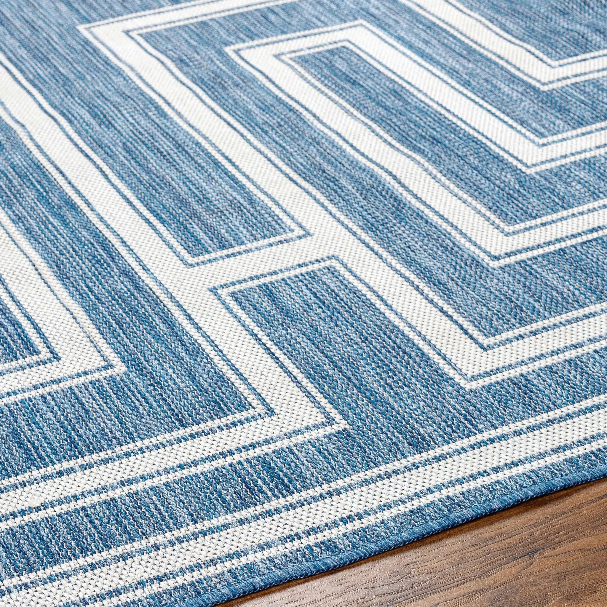Taro Blue Outdoor Area Rug - Clearance by Boutique Rugs
