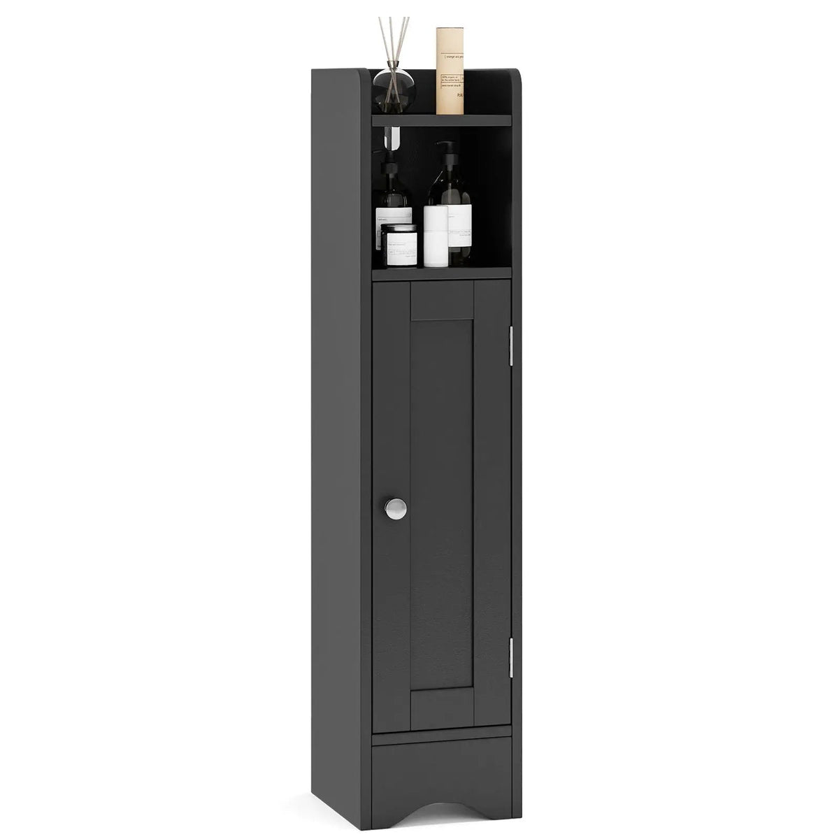 Slim Bathroom Cabinet Corner with 1 Door and Adjustable Shelves by DirectDeals