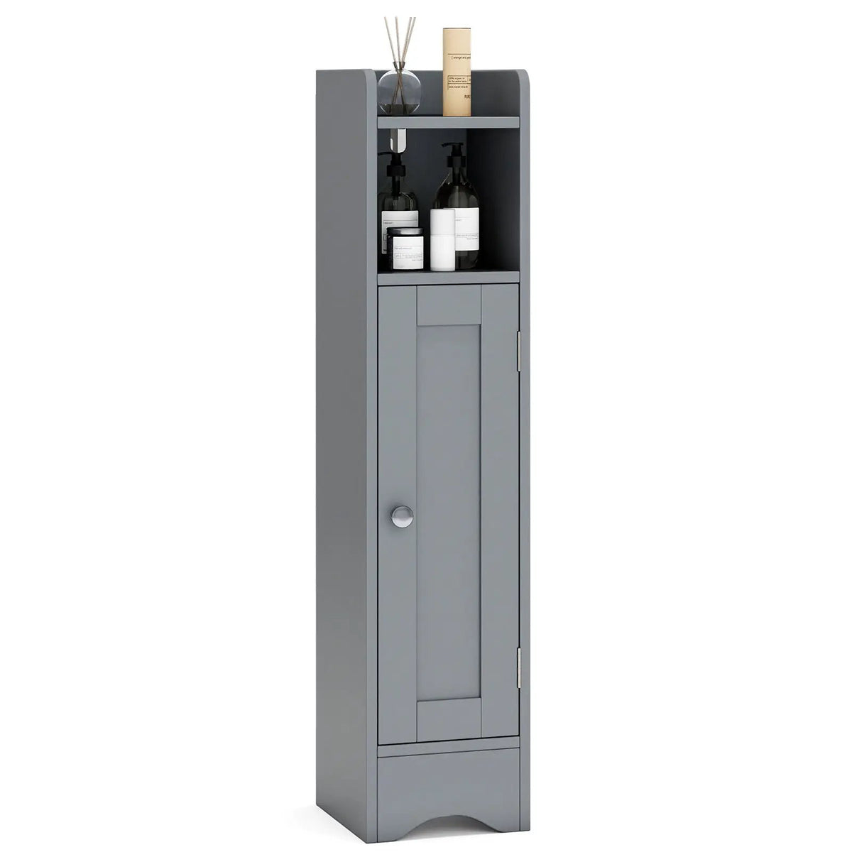 Slim Bathroom Cabinet Corner with 1 Door and Adjustable Shelves by DirectDeals