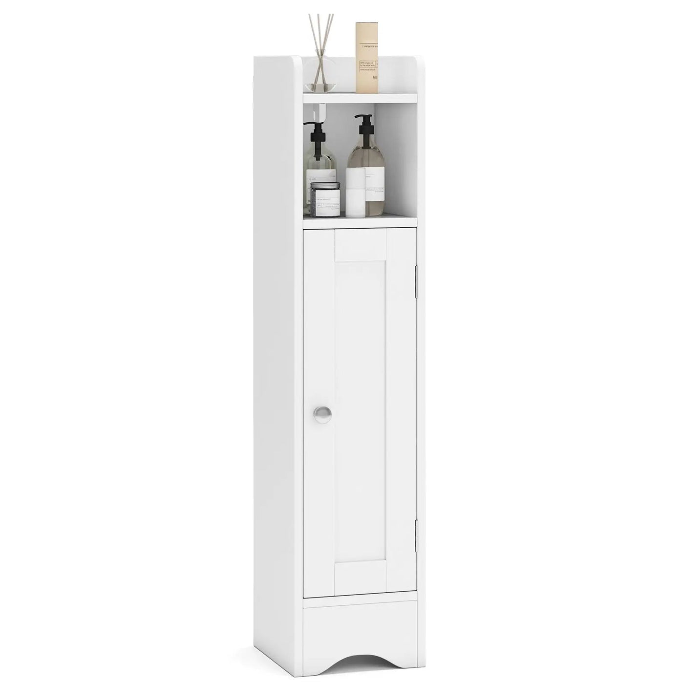 Slim Bathroom Cabinet Corner with 1 Door and Adjustable Shelves by DirectDeals